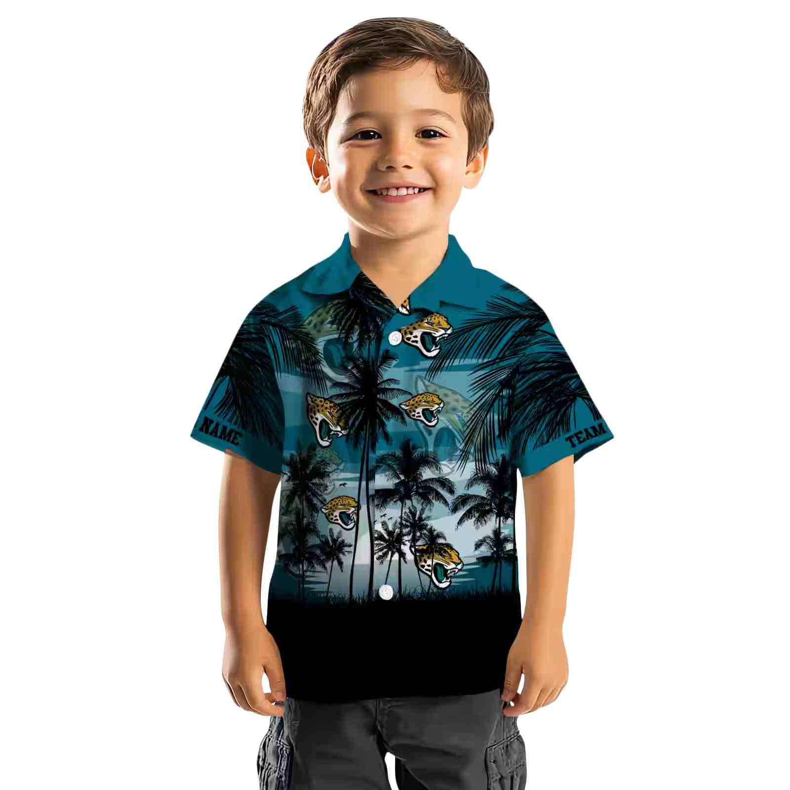 custom jacksonville jaguars sunset scene teal black hawaiian shirt top rated