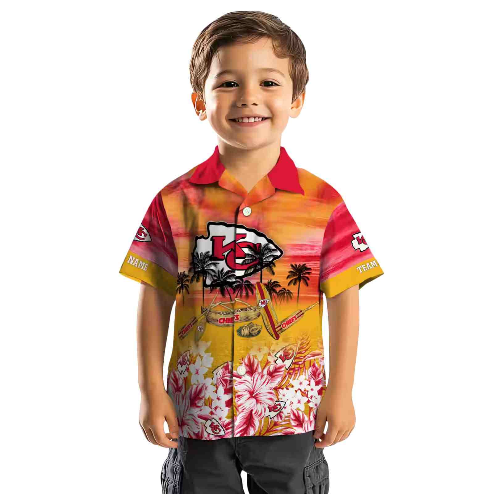 custom kansas city chiefs tropical canoe red hawaiian shirt top rated