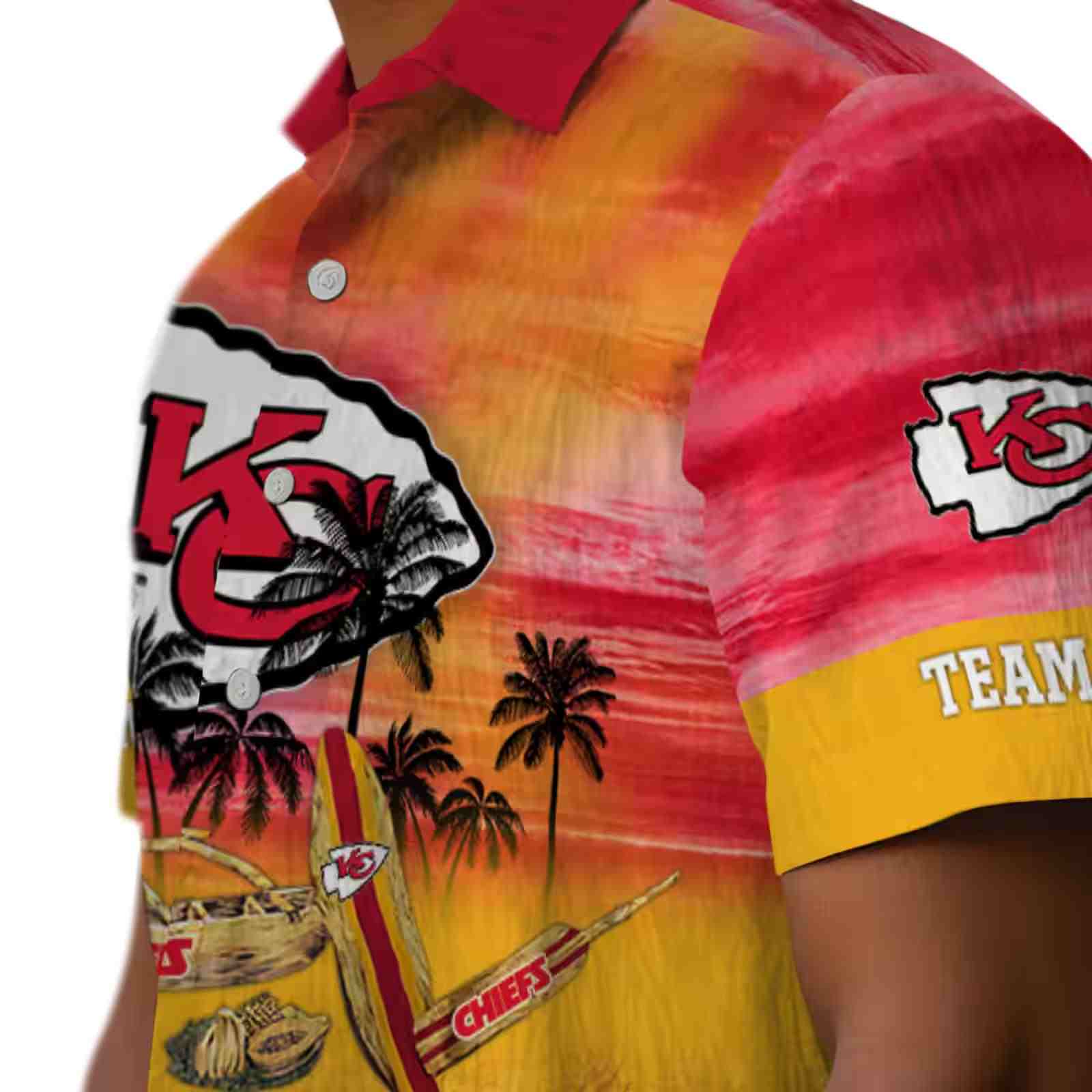 custom kansas city chiefs tropical canoe red hawaiian shirt trendy