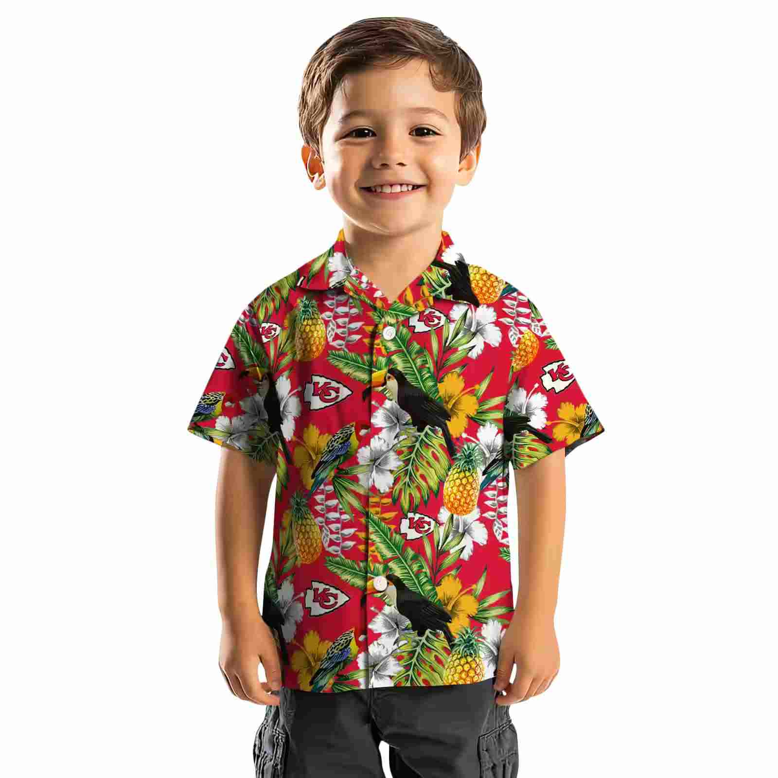 custom kansas city chiefs tropical toucan red green hawaiian shirt top rated