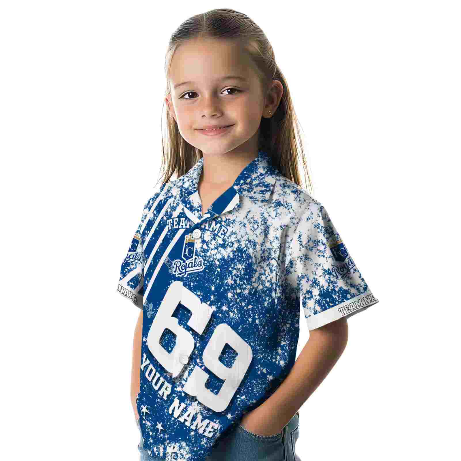 custom kansas city royals star stripes royal blue hawaiian shirt premium grade