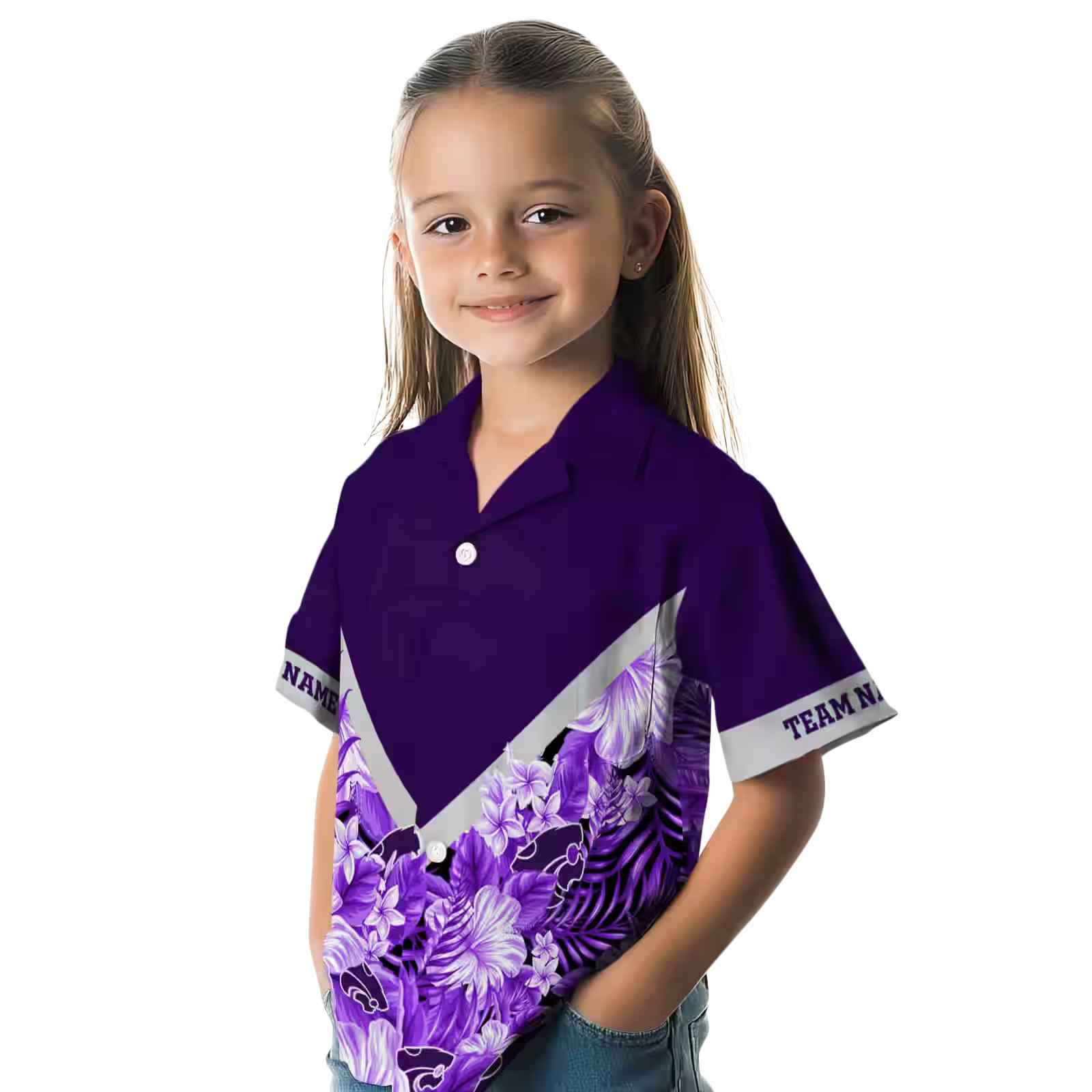 custom kansas state wildcats floral chevron purple hawaiian shirt premium grade