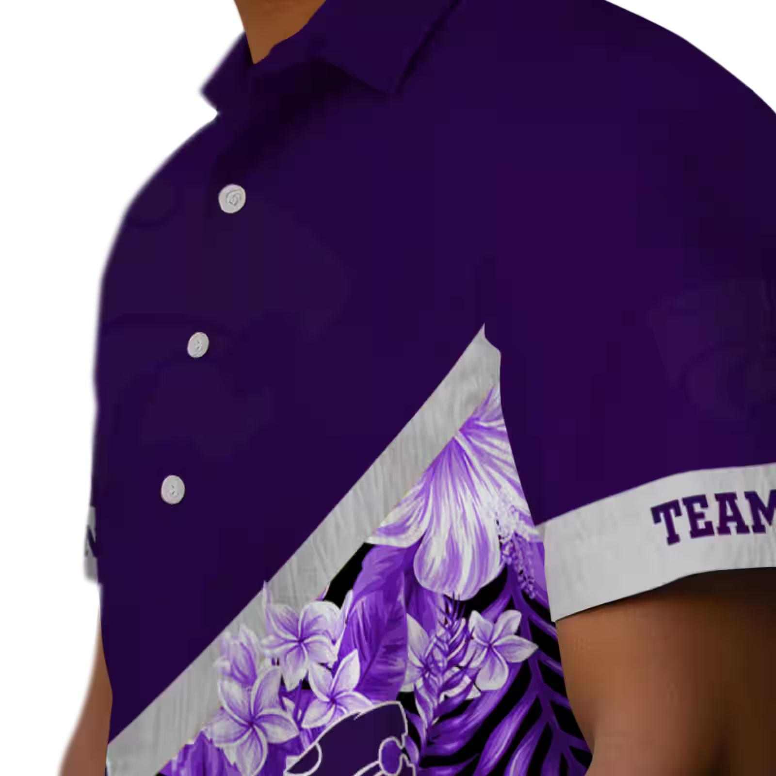 custom kansas state wildcats floral chevron purple hawaiian shirt trendy