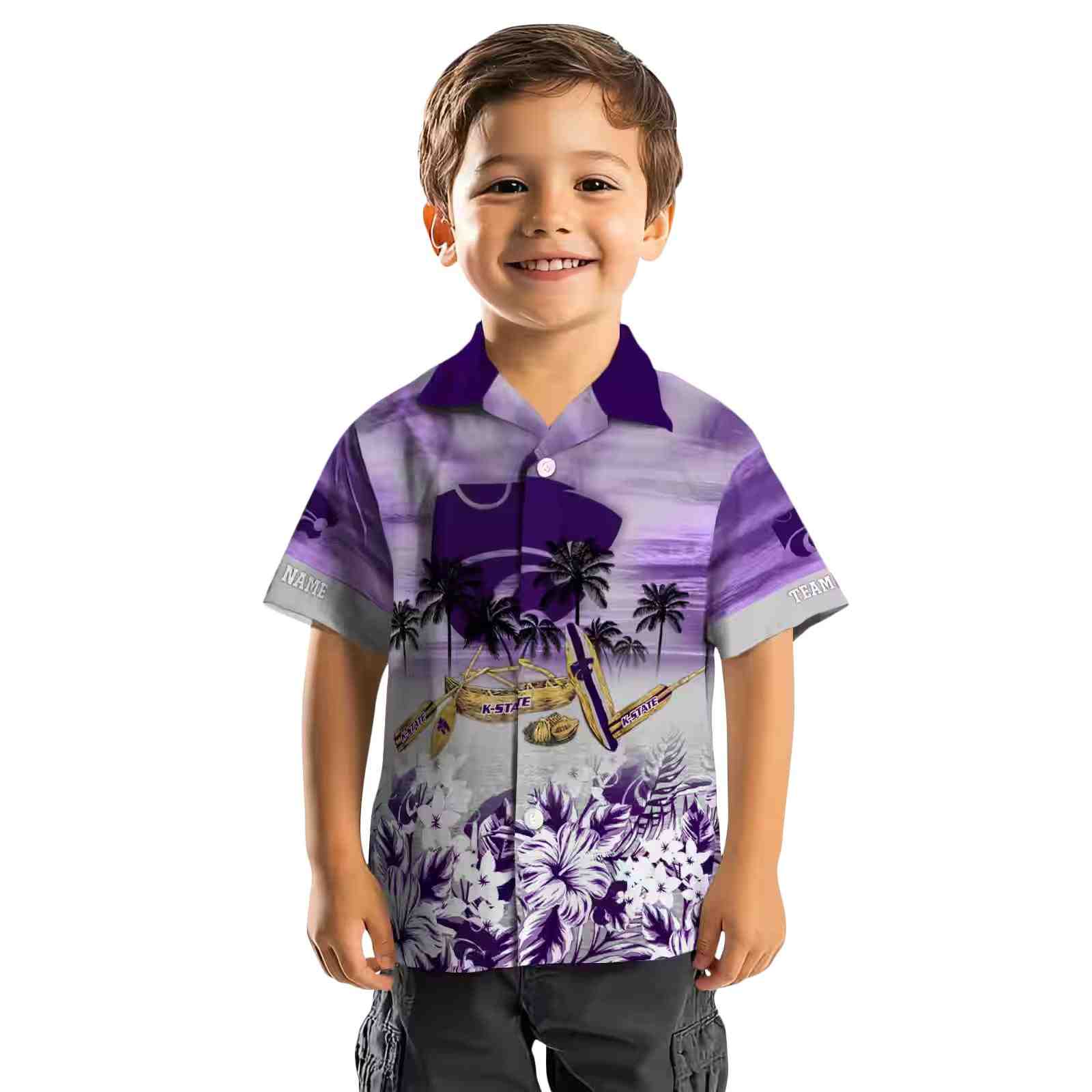 custom kansas state wildcats tropical canoe purple hawaiian shirt top rated