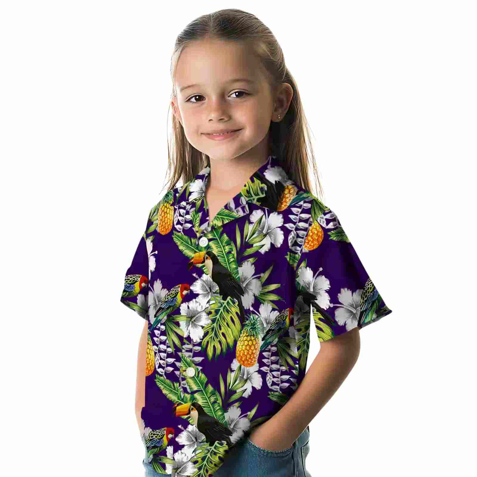 custom kansas state wildcats tropical toucan purple green hawaiian shirt premium grade