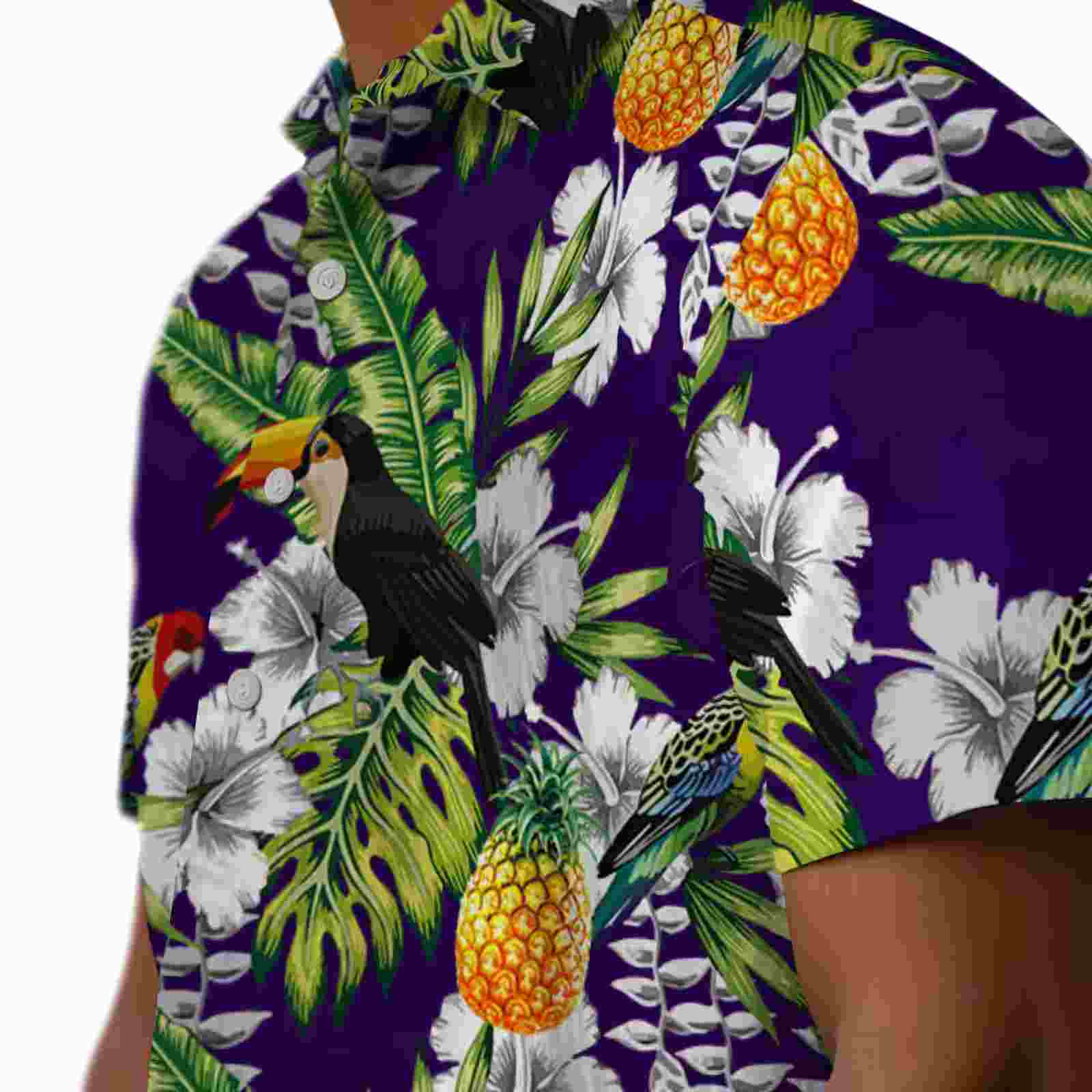 custom kansas state wildcats tropical toucan purple green hawaiian shirt trendy