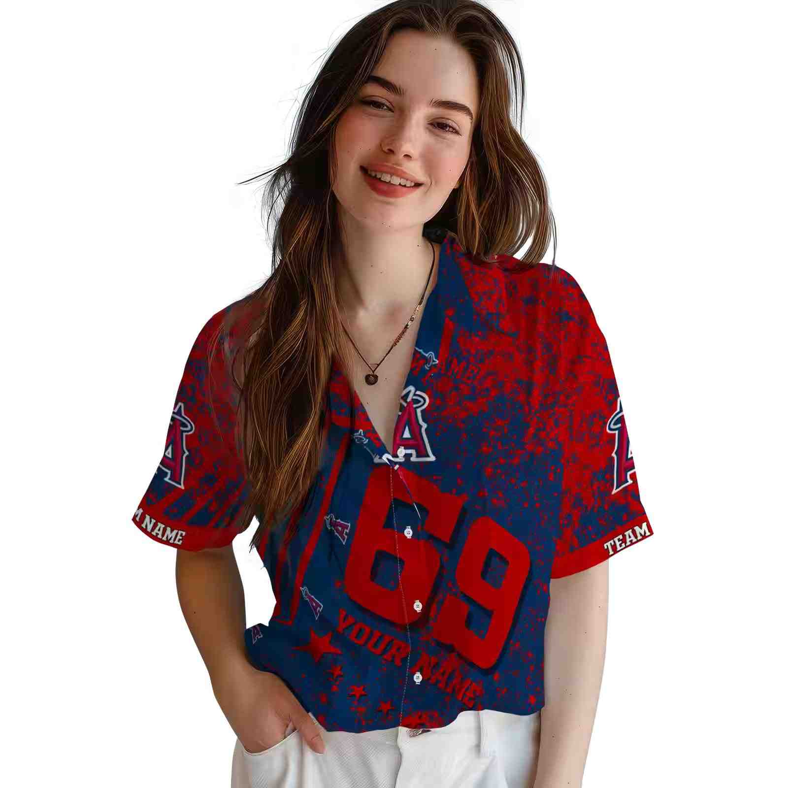 custom los angeles angels star stripes blue hawaiian shirt latest model