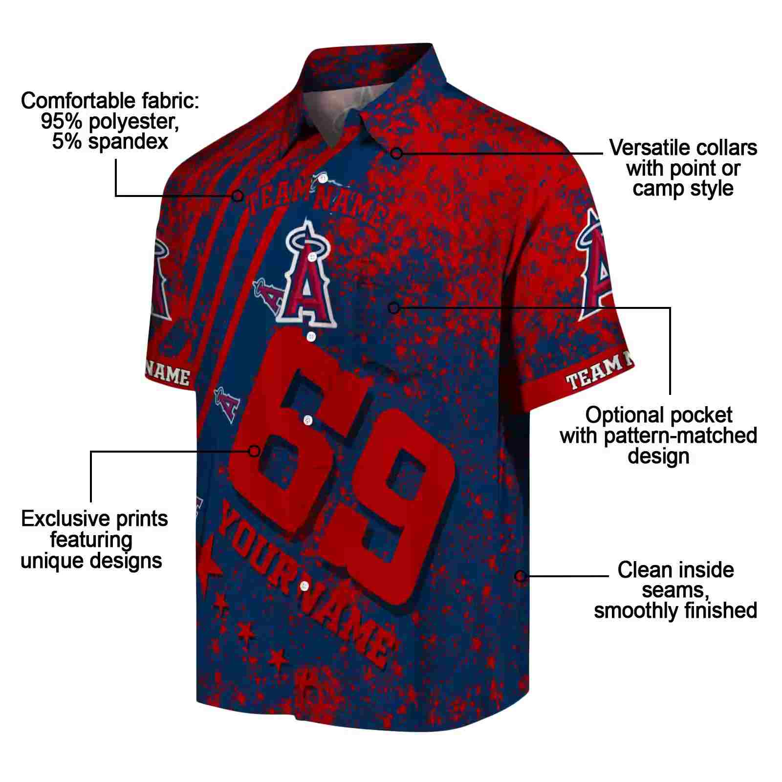 custom los angeles angels star stripes blue hawaiian shirt new arrival