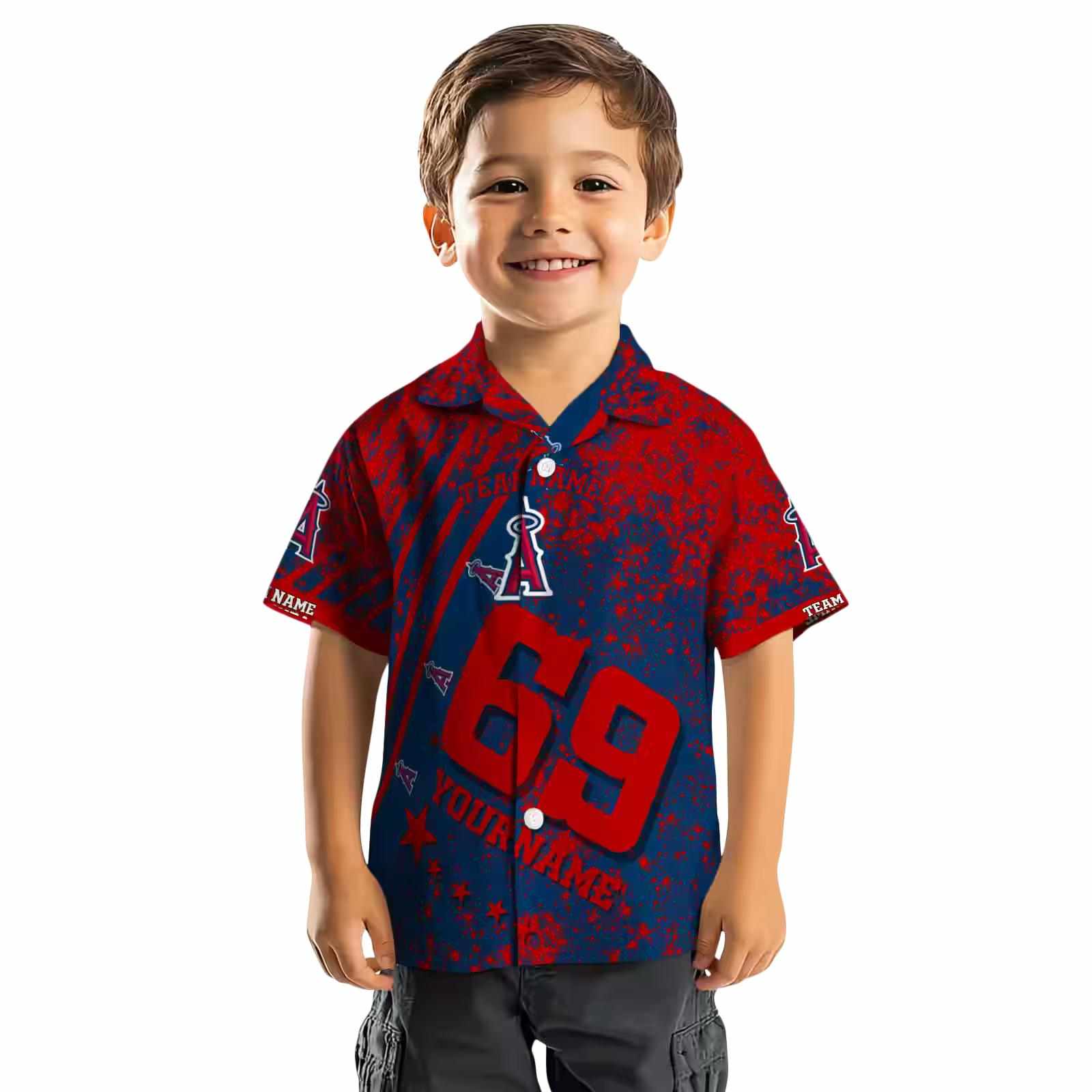 custom los angeles angels star stripes blue hawaiian shirt top rated