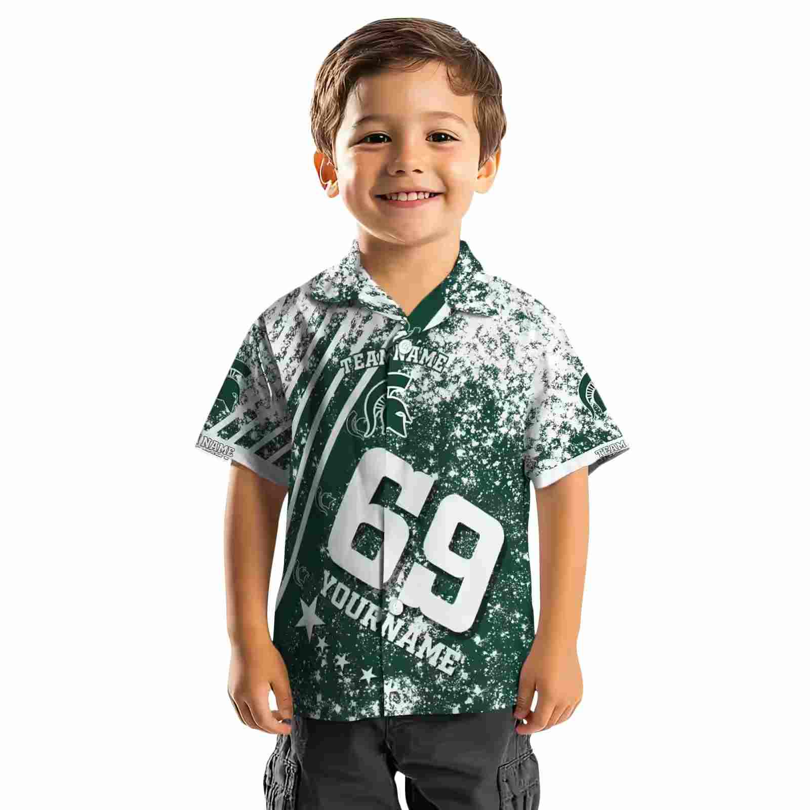 custom michigan state spartans star stripes green hawaiian shirt top rated