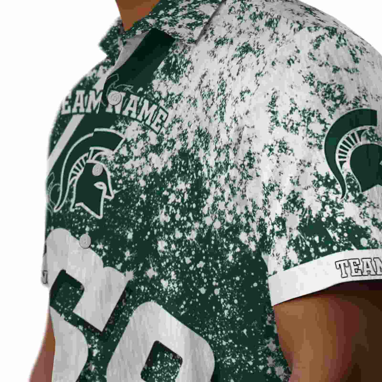 custom michigan state spartans star stripes green hawaiian shirt trendy