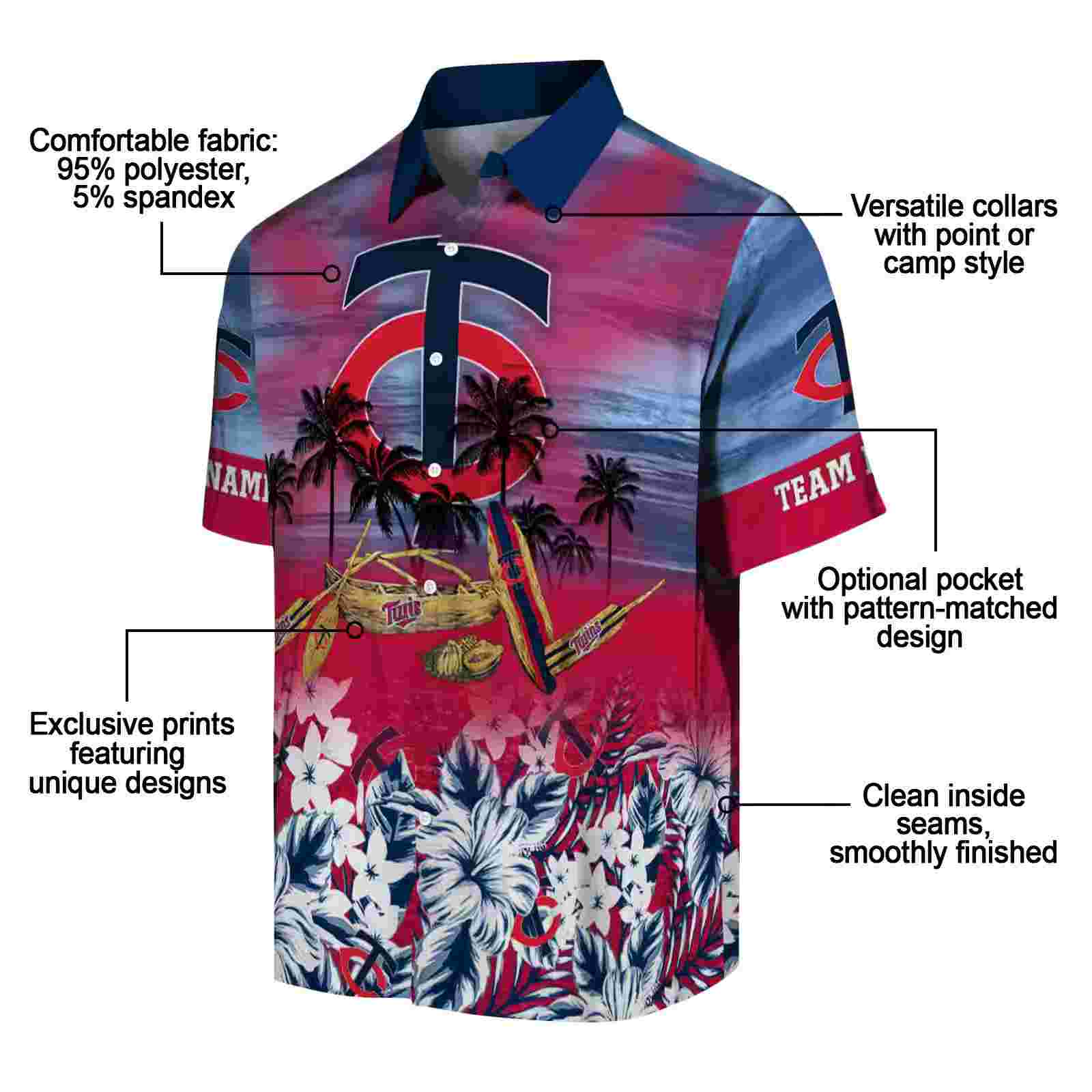 custom minnesota twins tropical canoe navy hawaiian shirt new arrival