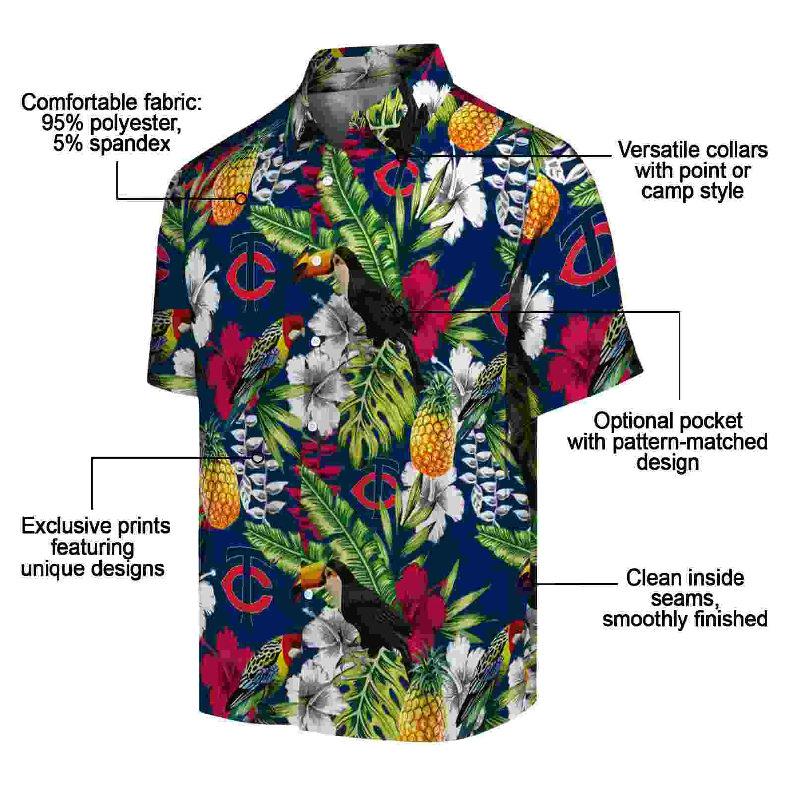 custom minnesota twins tropical toucan navy green hawaiian shirt new arrival