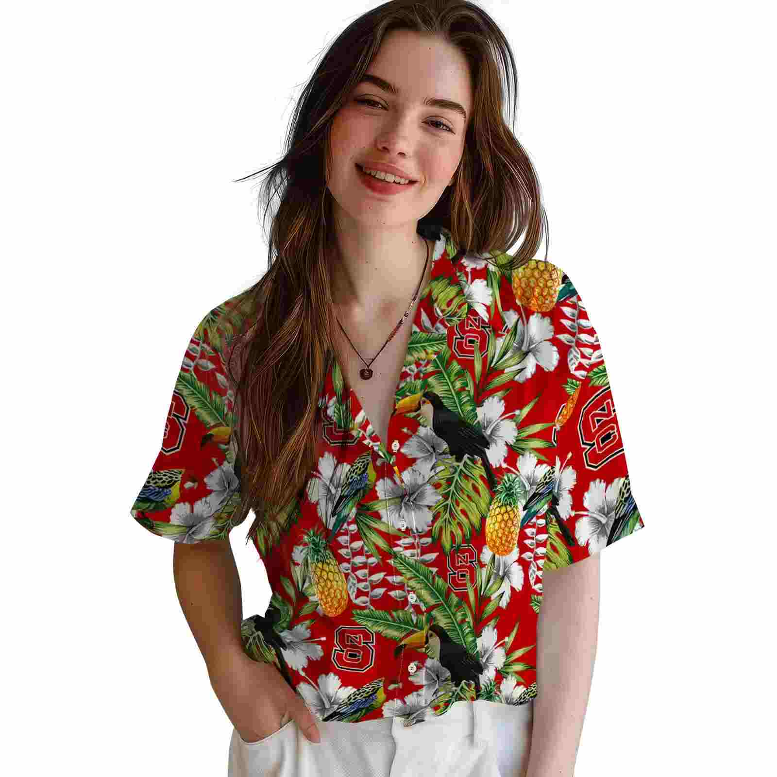 custom nc state wolfpack tropical toucan red green hawaiian shirt latest model