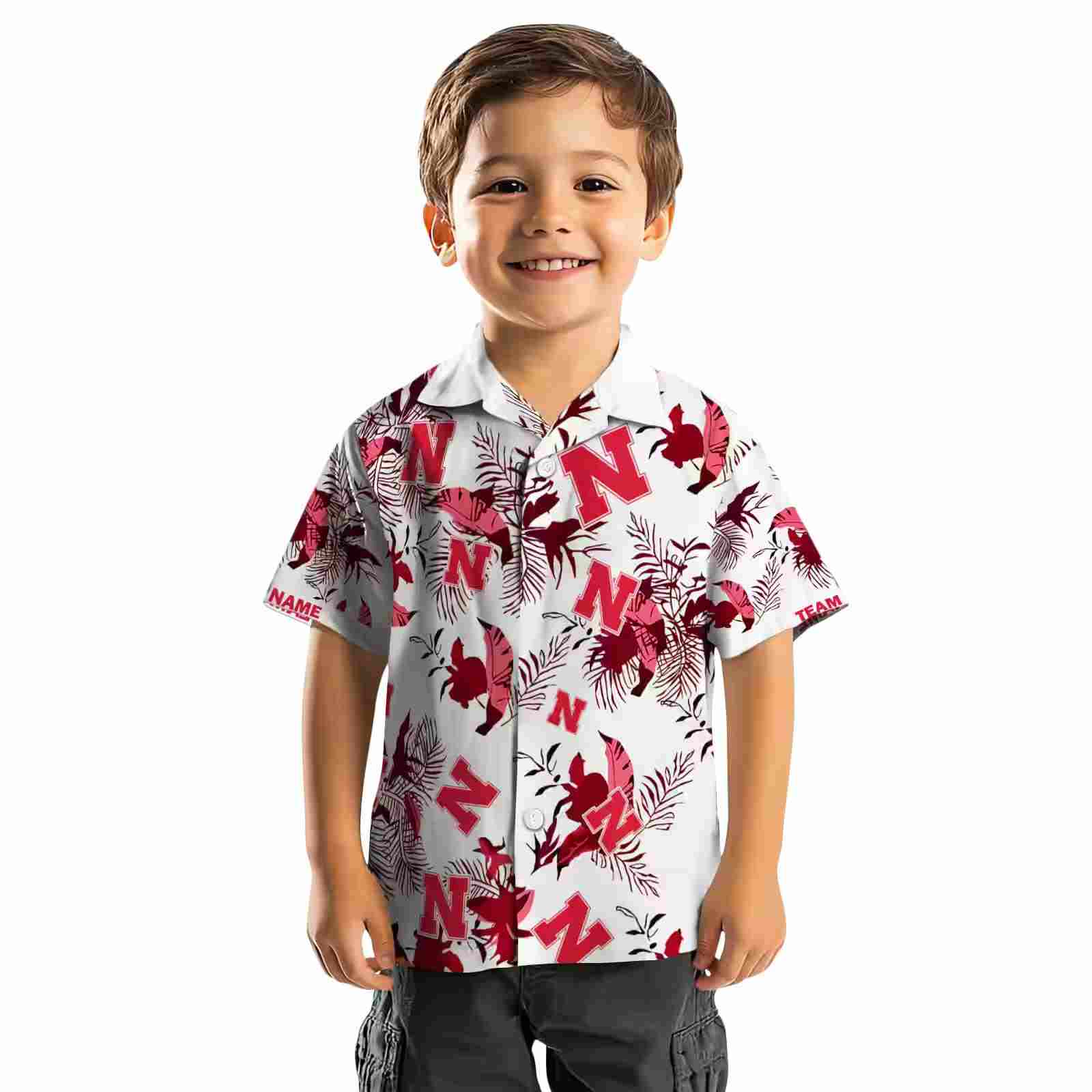 custom nebraska cornhuskers botanical theme red white hawaiian shirt top rated