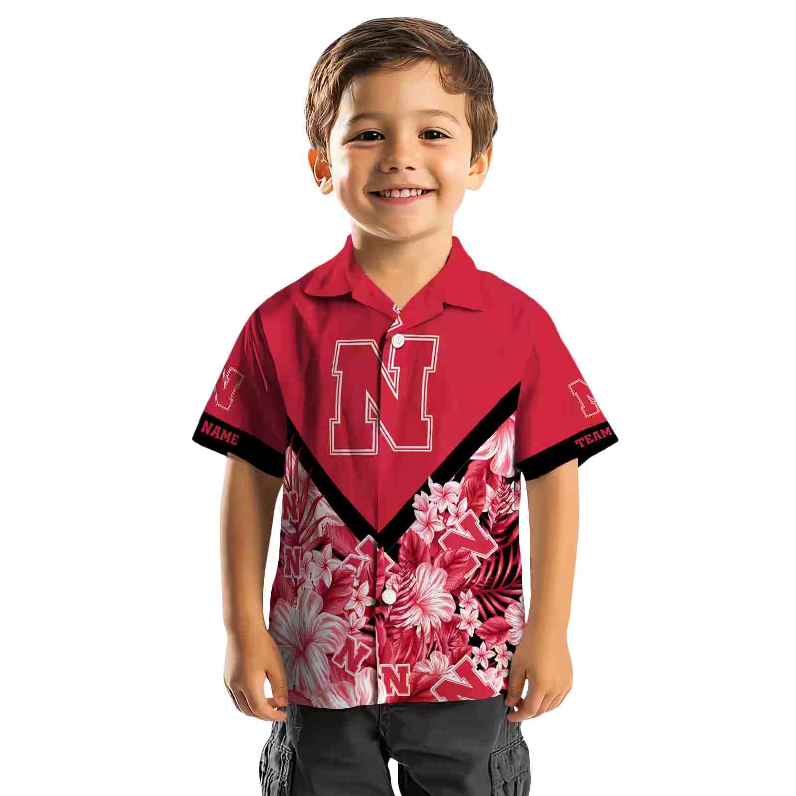 custom nebraska cornhuskers floral chevron red hawaiian shirt top rated