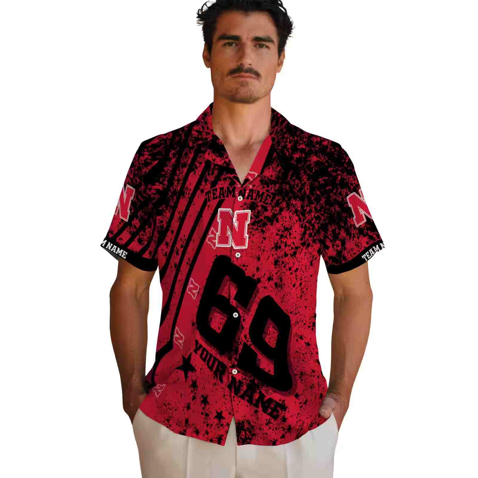 custom nebraska cornhuskers star stripes red hawaiian shirt fashion forward