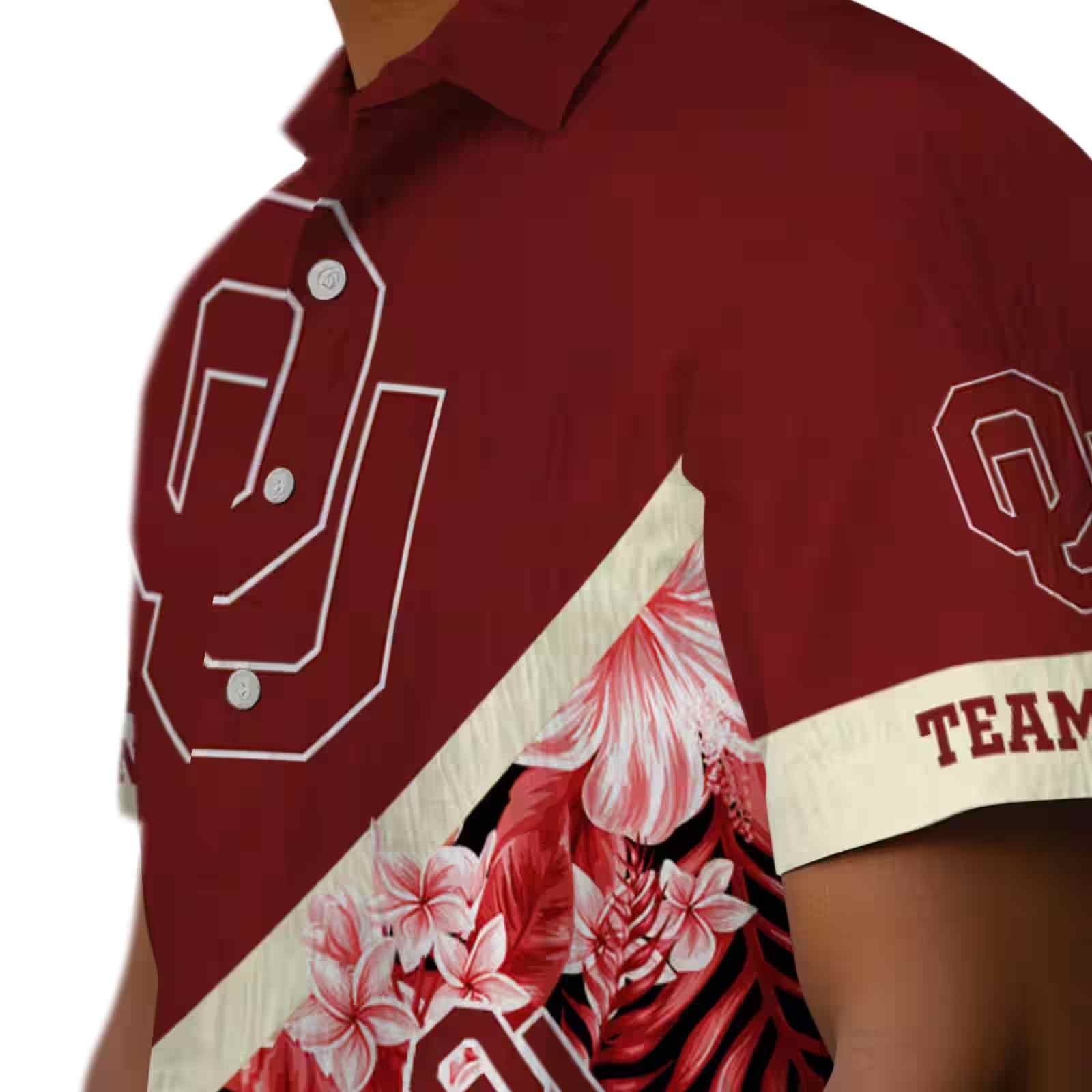 custom oklahoma sooners floral chevron crimson hawaiian shirt trendy