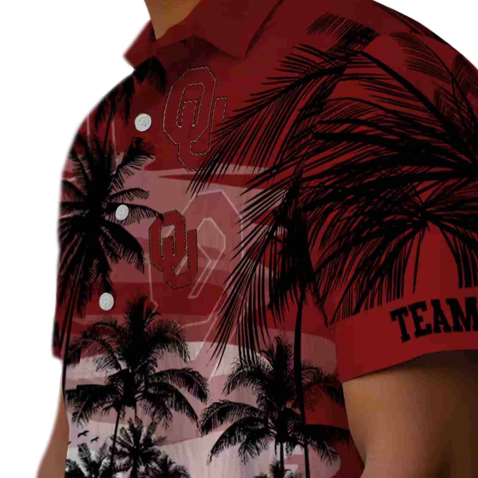 custom oklahoma sooners sunset scene crimson black hawaiian shirt trendy