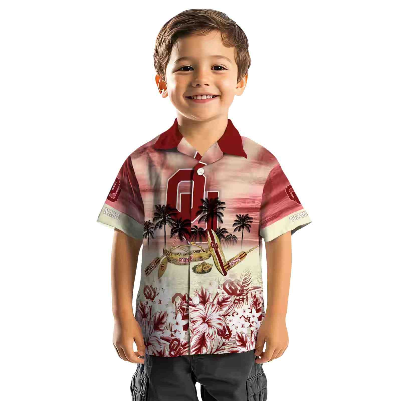 custom oklahoma sooners tropical canoe crimson hawaiian shirt top rated