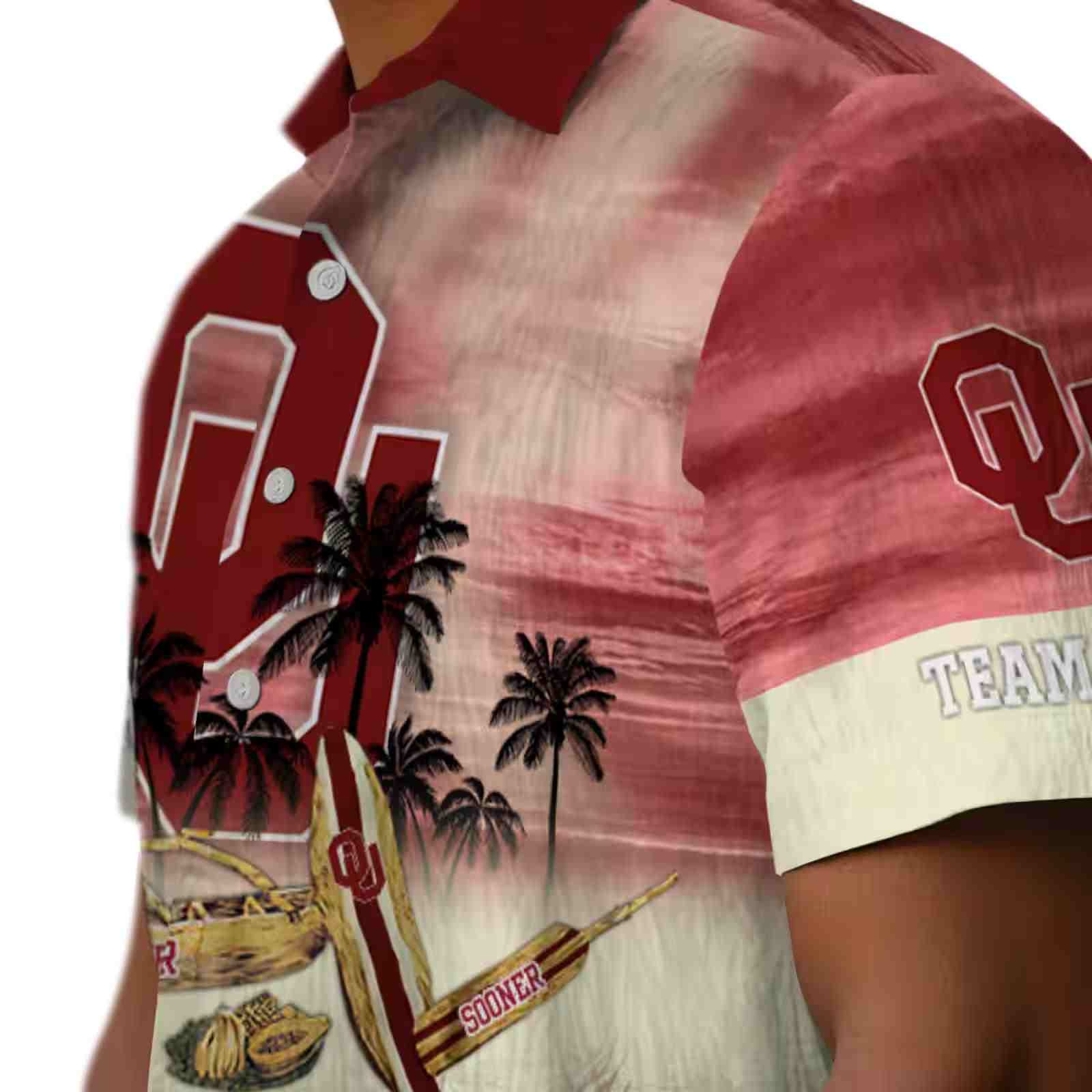 custom oklahoma sooners tropical canoe crimson hawaiian shirt trendy