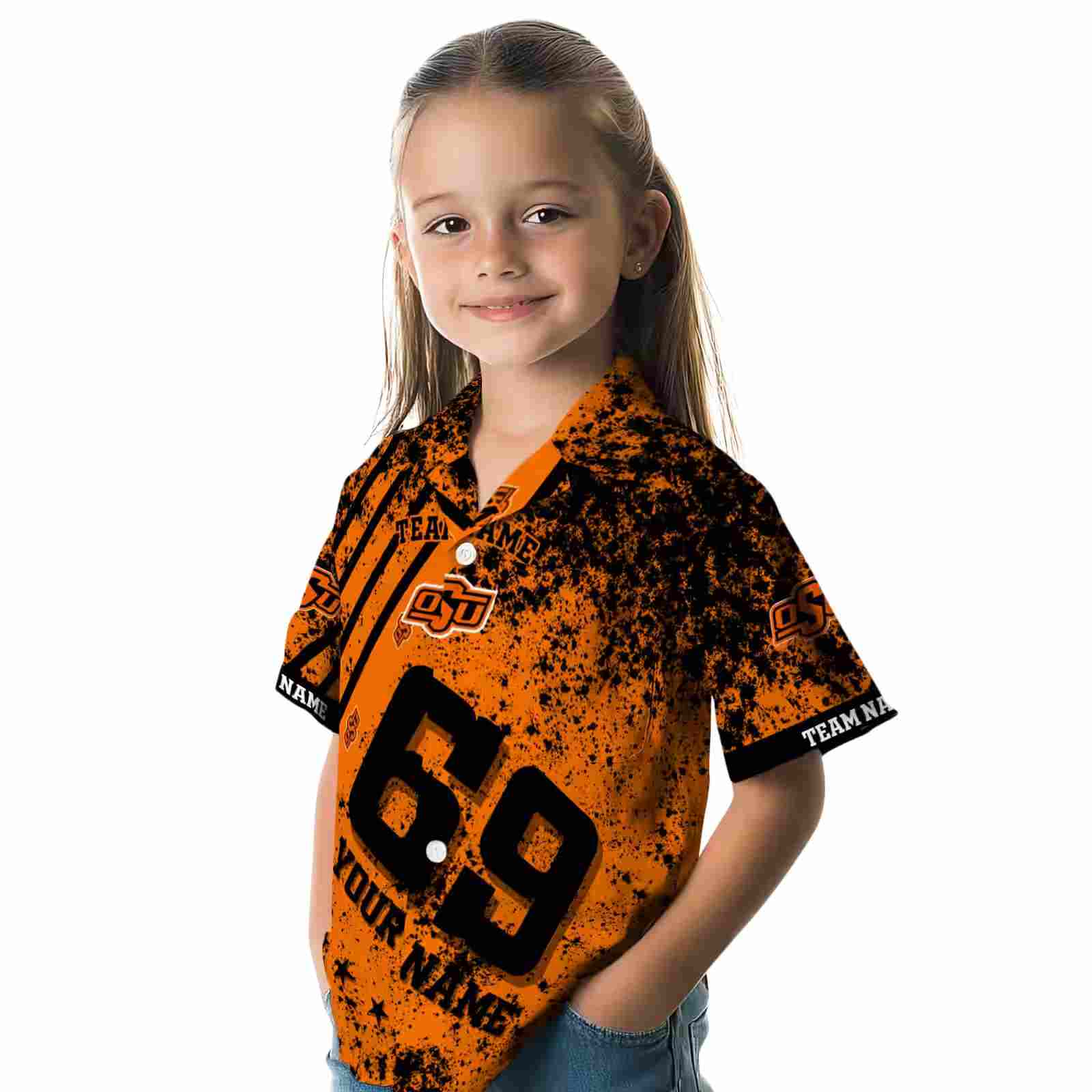 custom oklahoma state cowboys star stripes orange hawaiian shirt premium grade