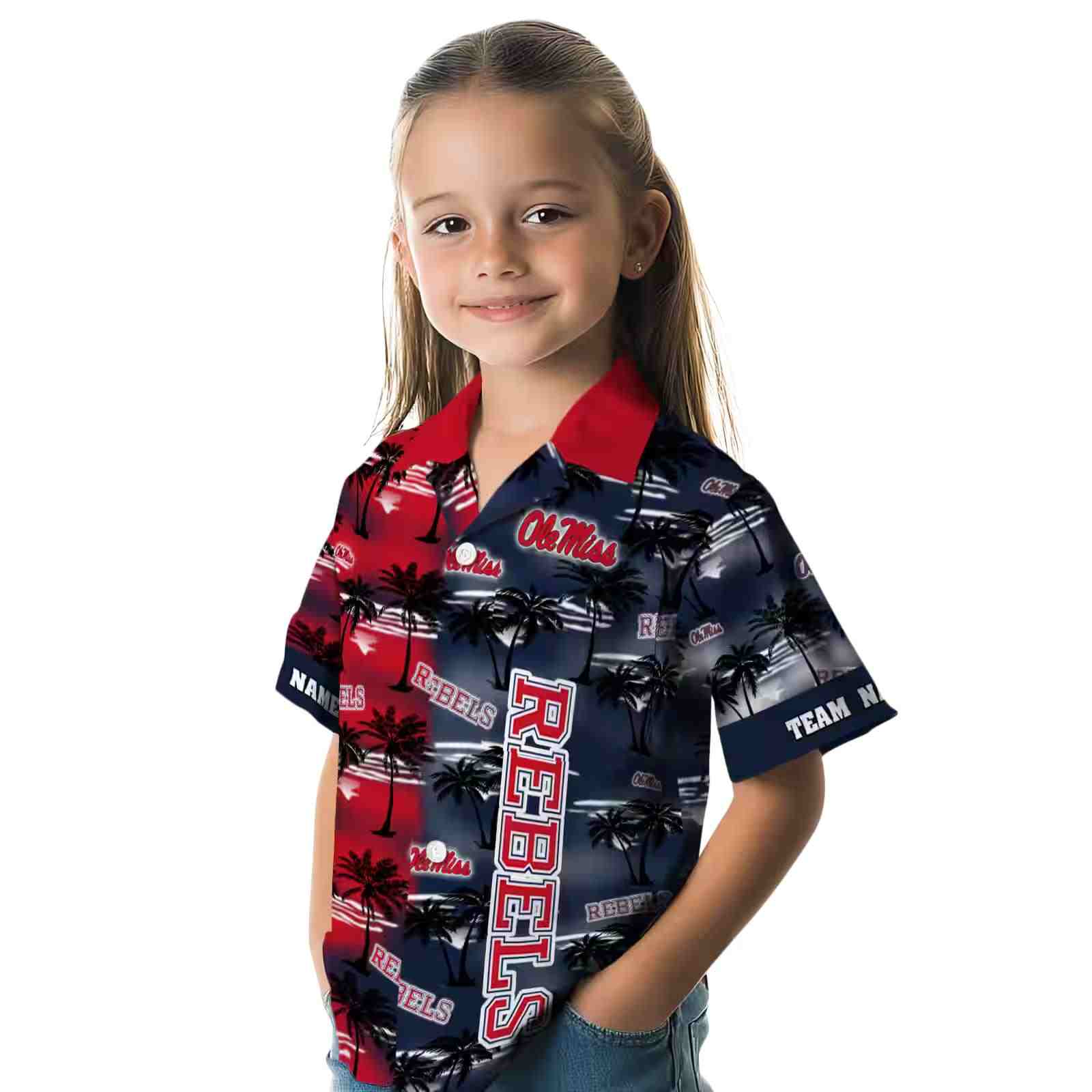 custom ole miss rebels palm silhouettes red hawaiian shirt premium grade