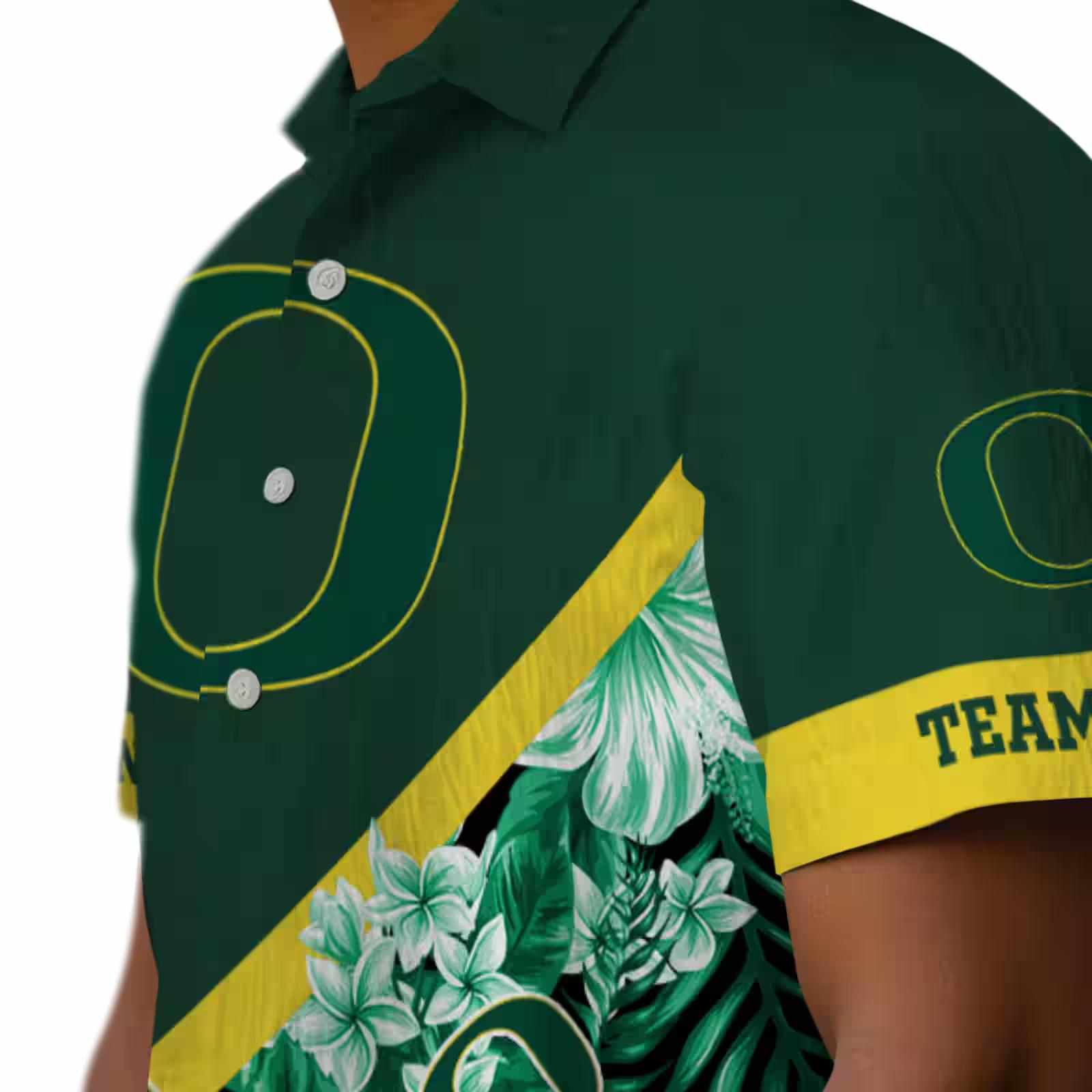 custom oregon ducks floral chevron green hawaiian shirt trendy