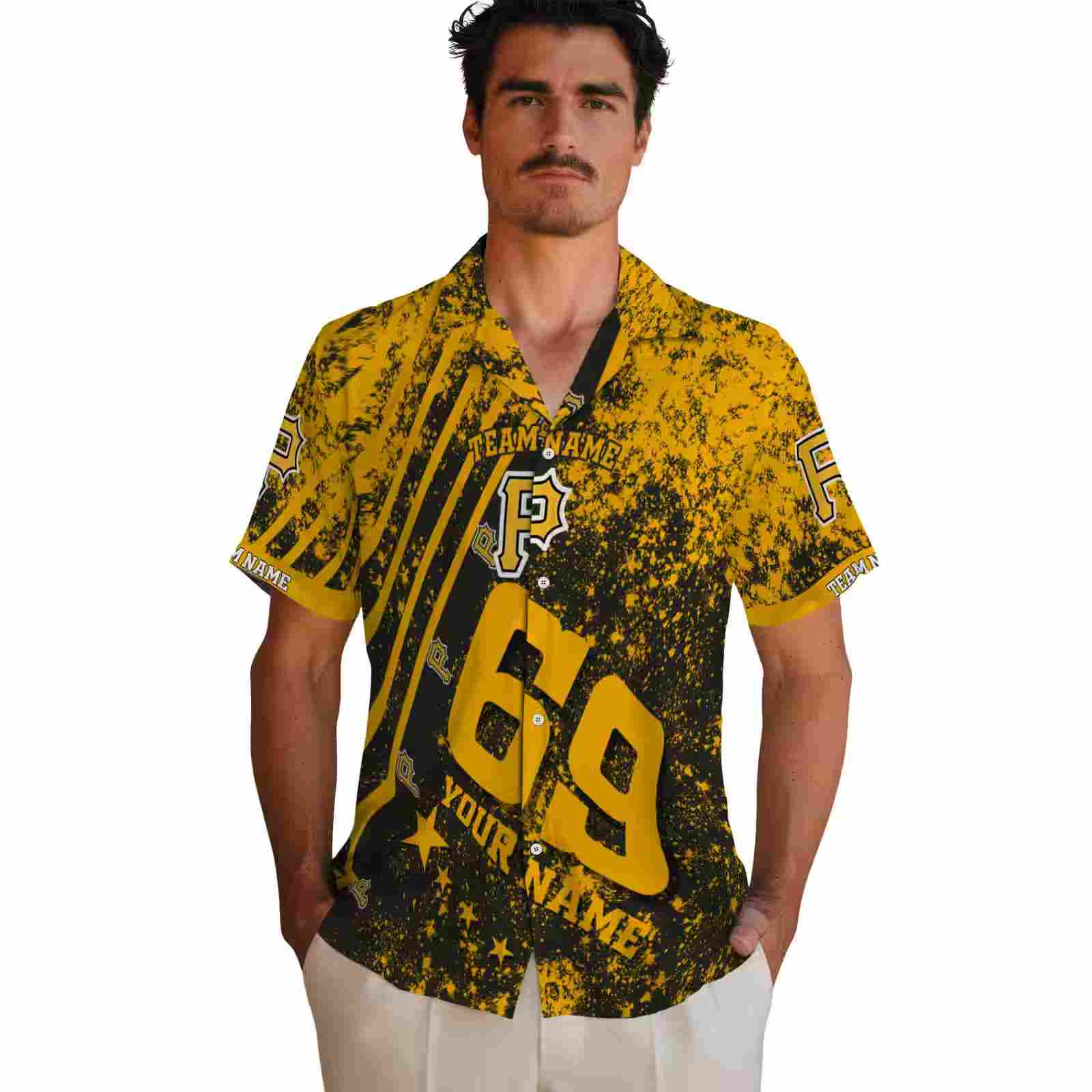 custom pittsburgh pirates star stripes black hawaiian shirt fashion forward