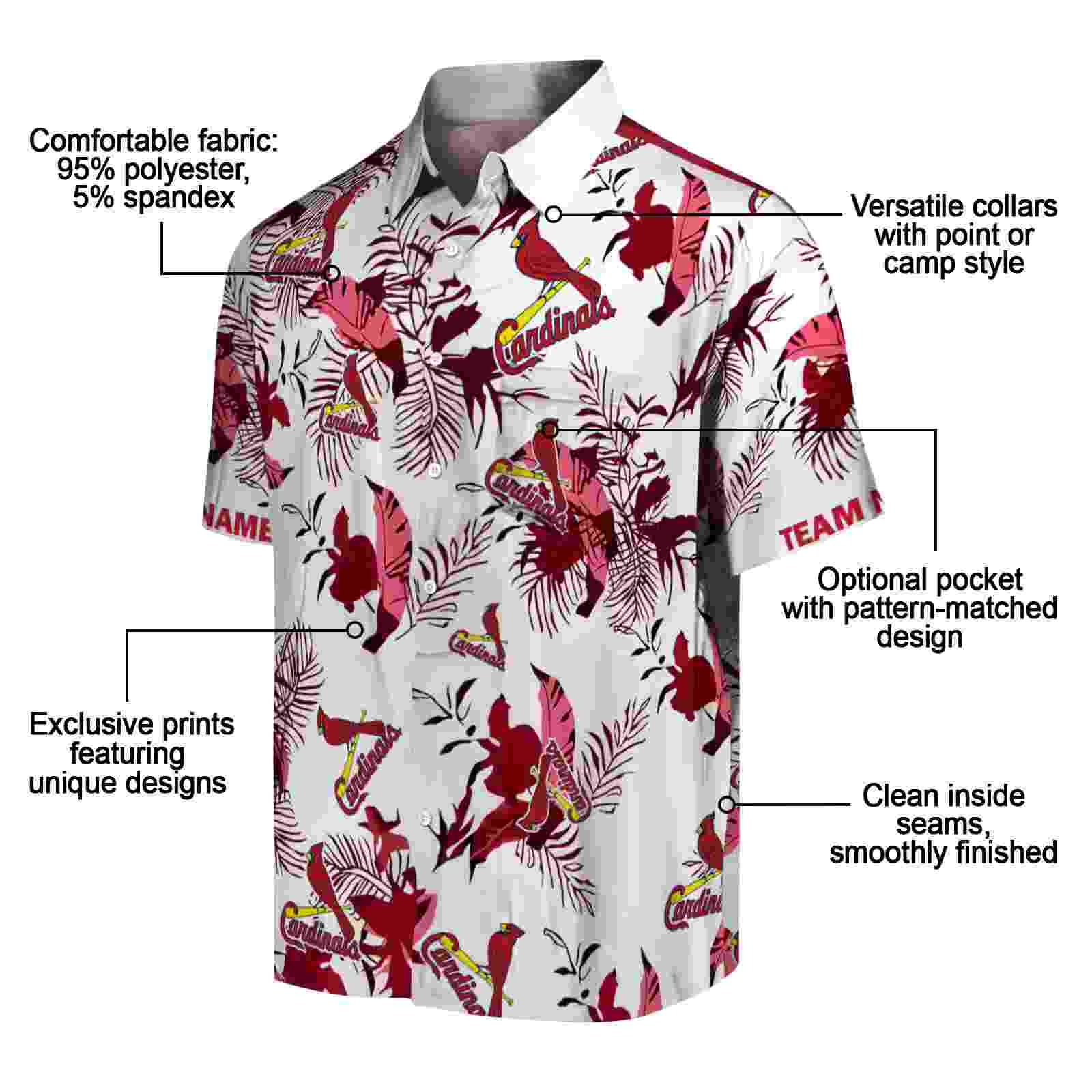 custom st louis cardinals botanical theme red white hawaiian shirt new arrival