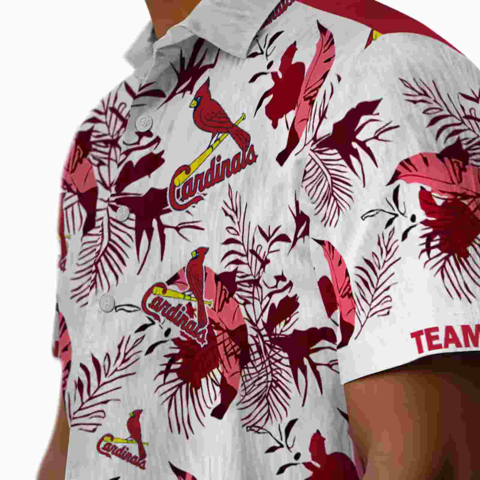 custom st louis cardinals botanical theme red white hawaiian shirt trendy