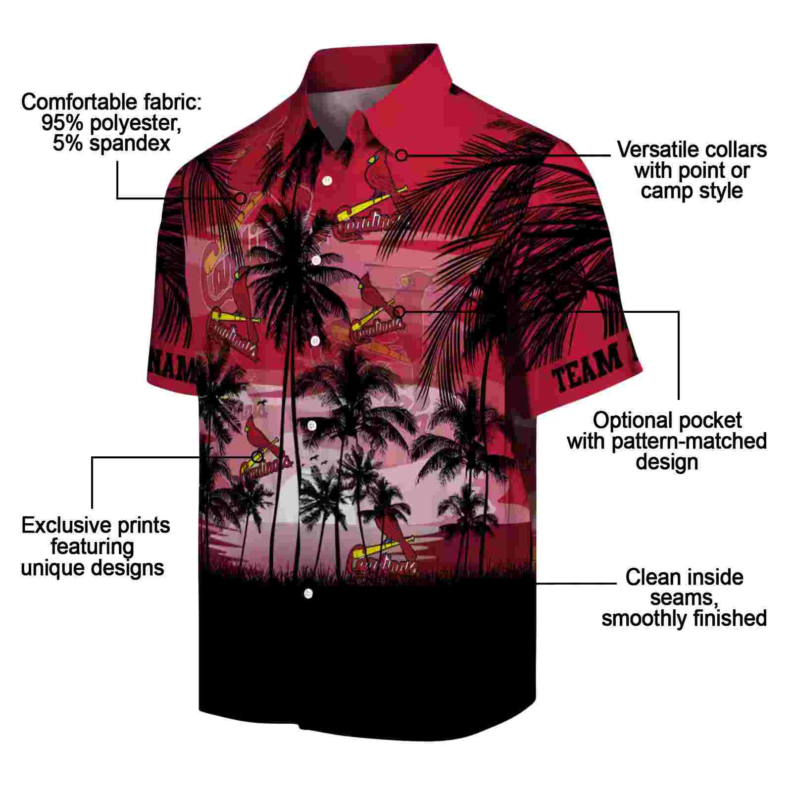 custom st louis cardinals sunset scene red black hawaiian shirt new arrival