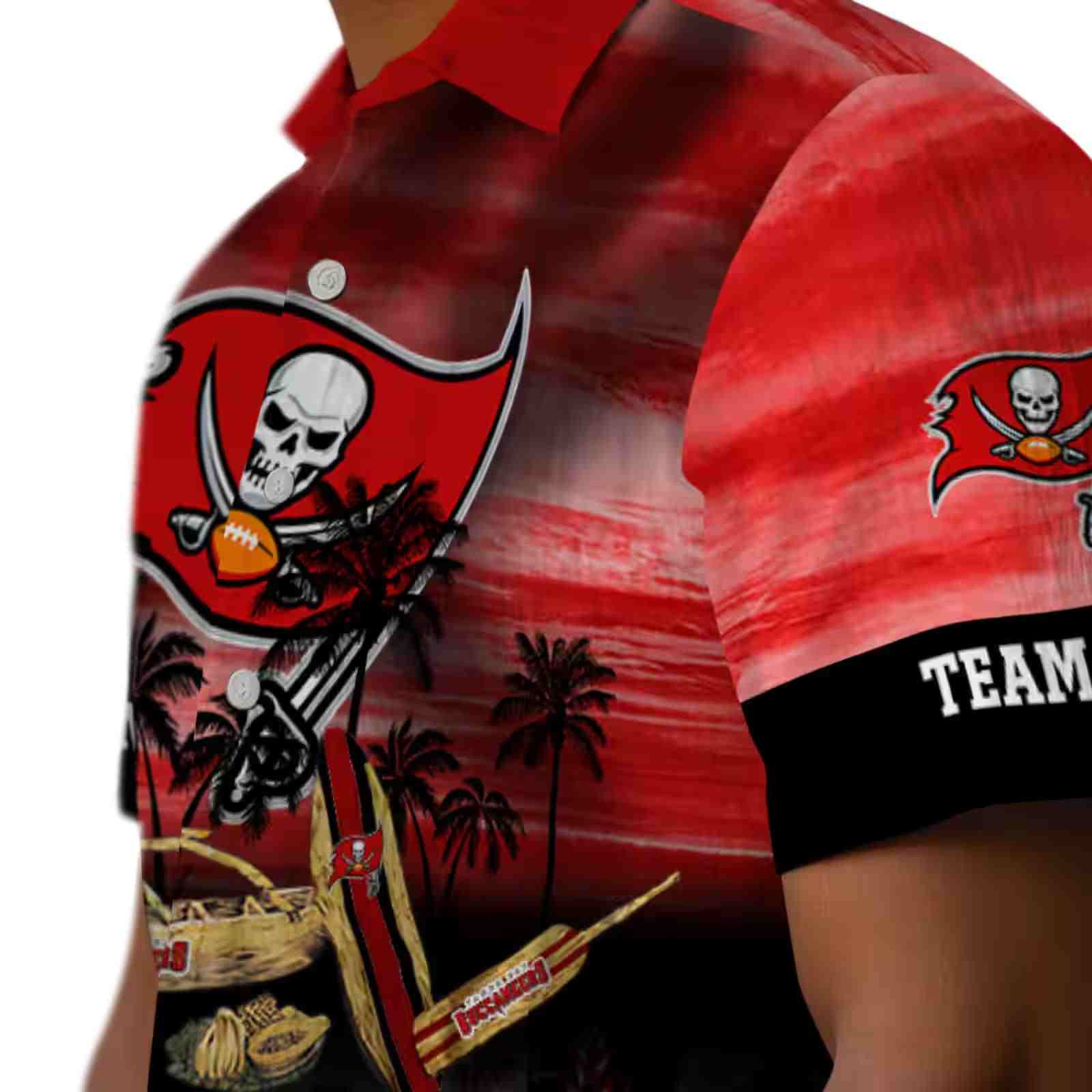 custom tampa bay buccaneers tropical canoe red hawaiian shirt trendy