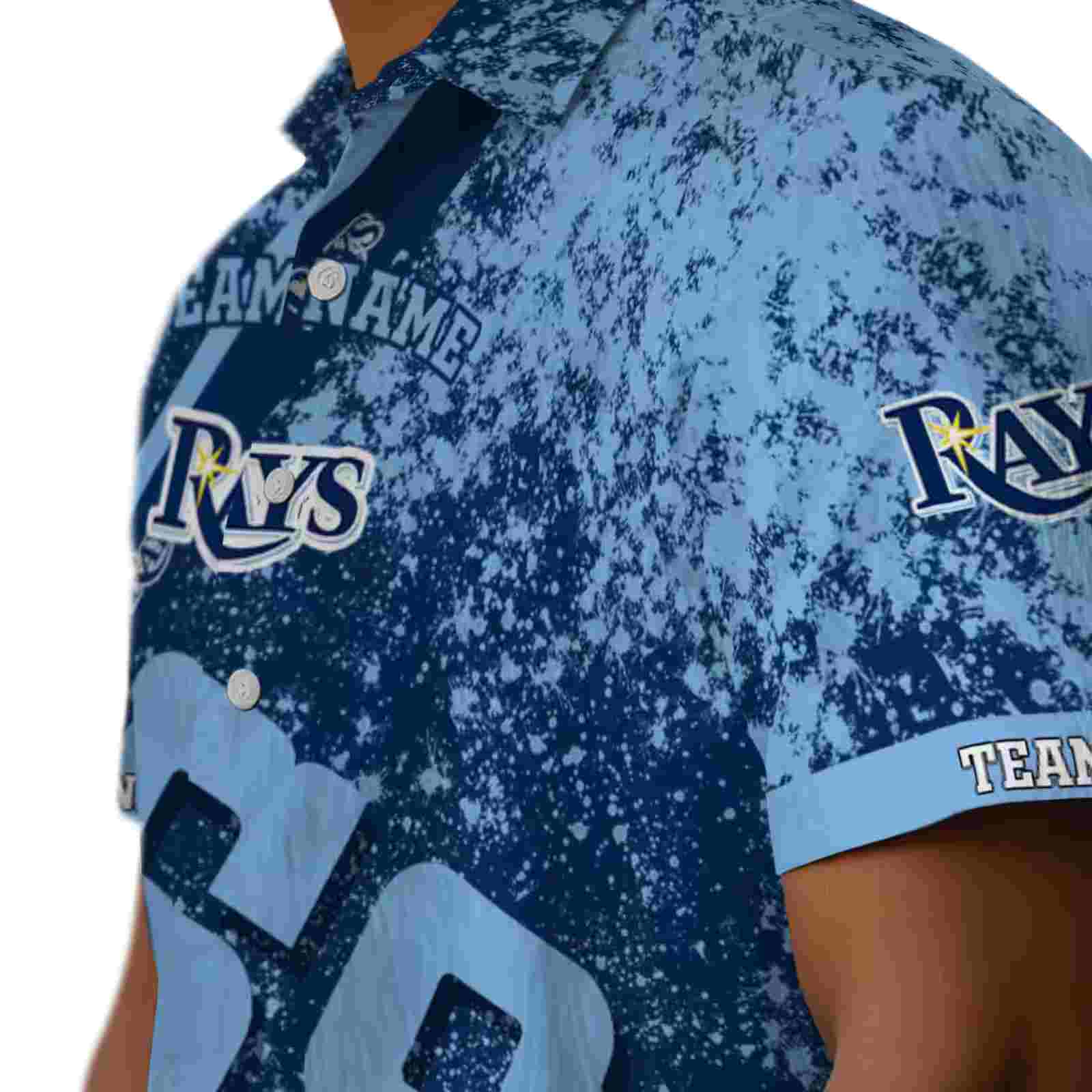 custom tampa bay rays star stripes navy hawaiian shirt trendy