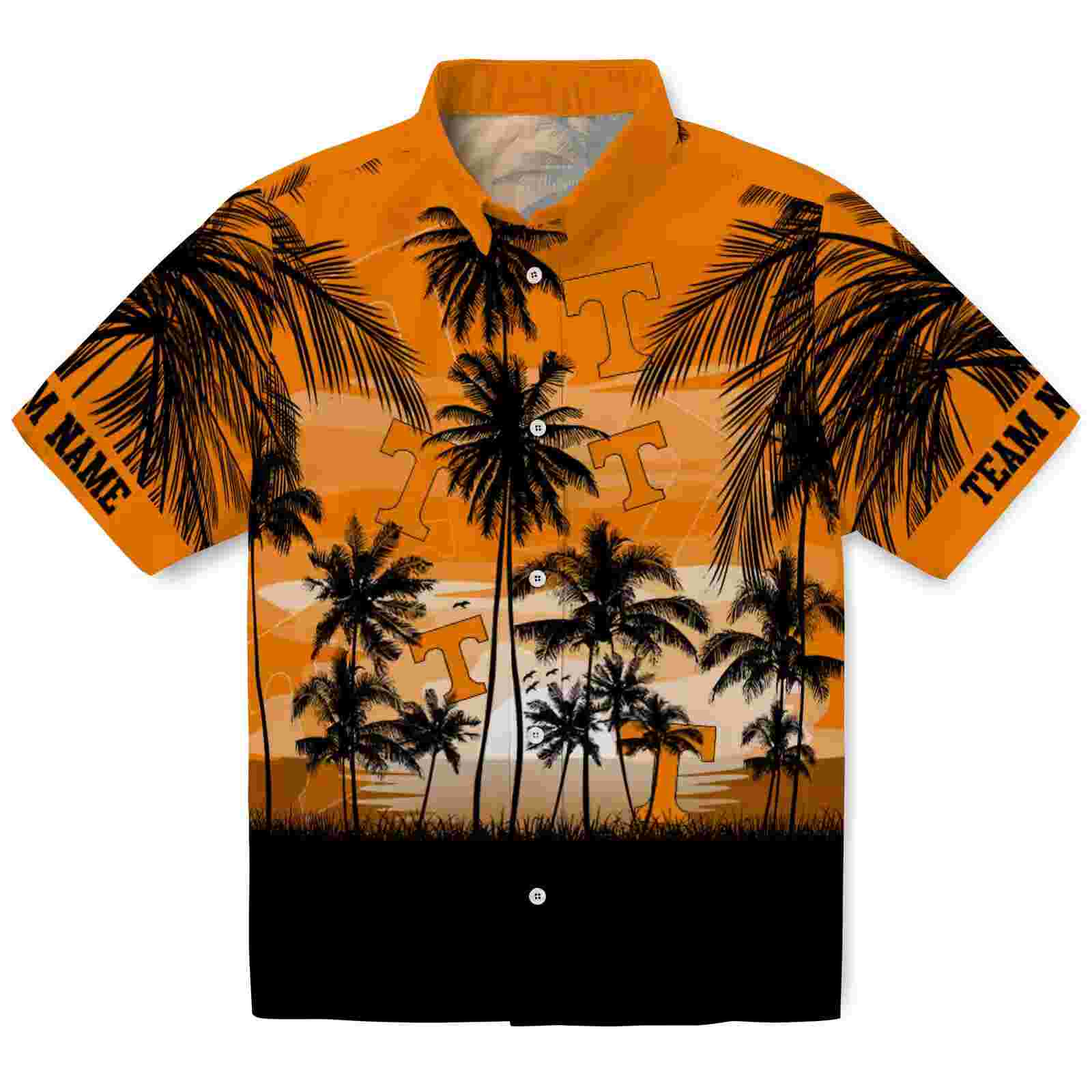 Custom Tennessee Volunteers Sunset Scene Orange Black Hawaiian Shirt