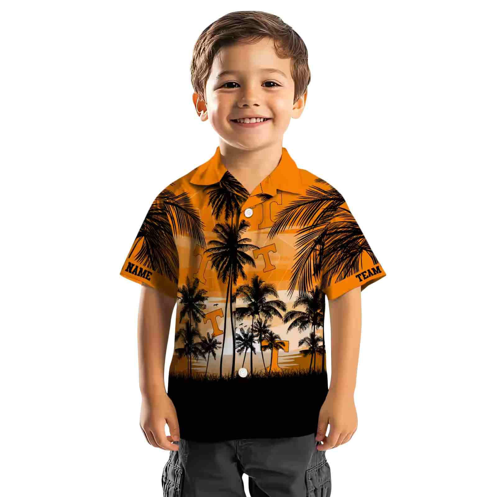 custom tennessee volunteers sunset scene orange black hawaiian shirt top rated