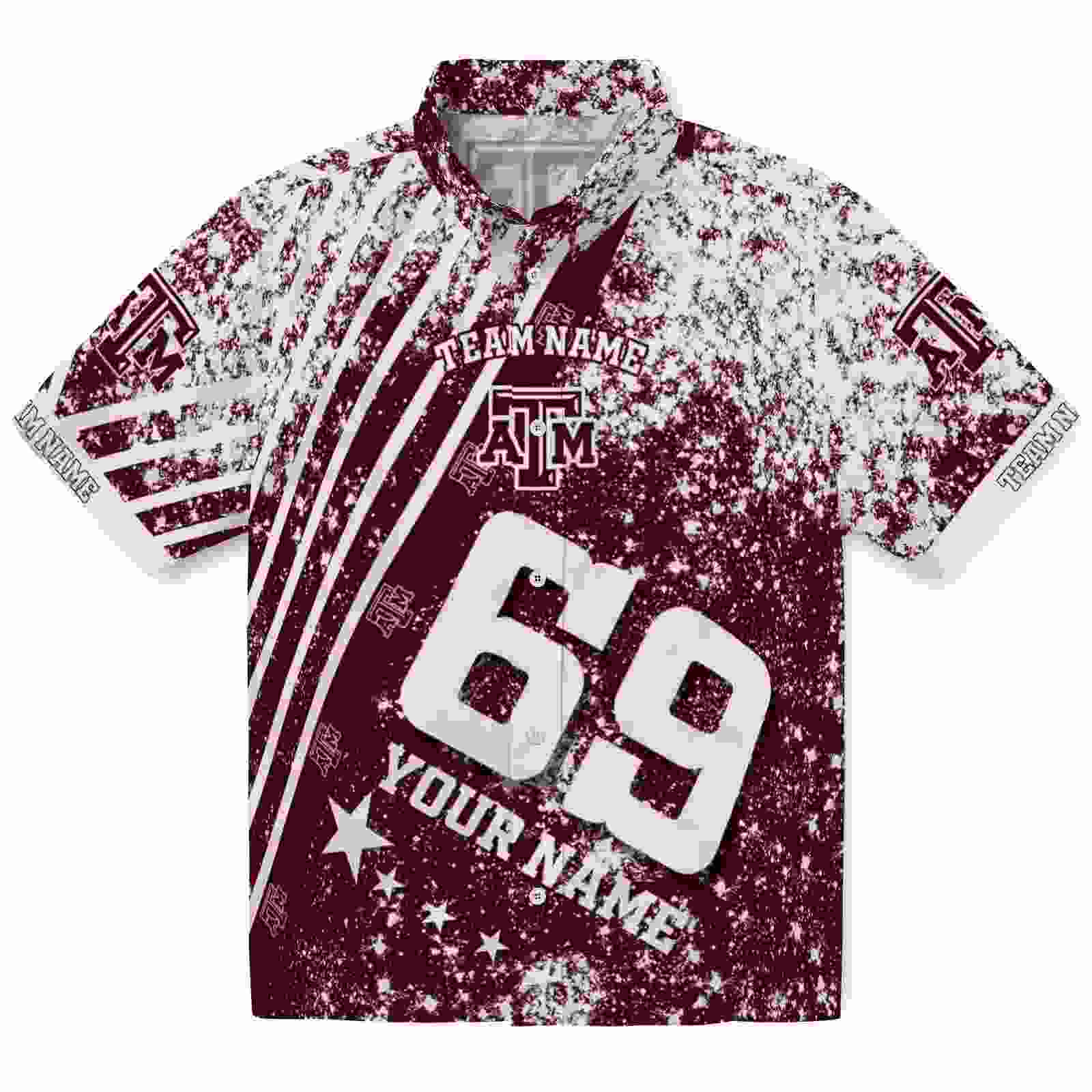 Custom Texas A&M Aggies Star Stripes Maroon Hawaiian Shirt