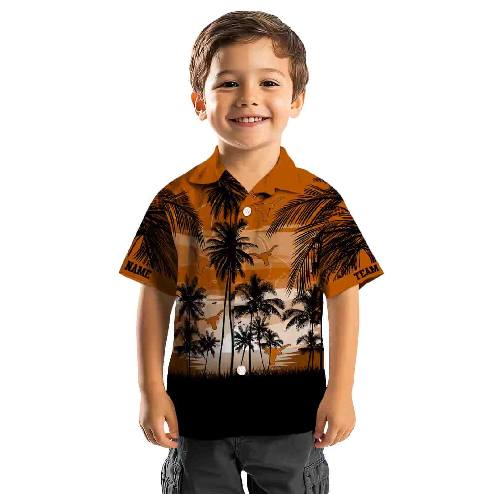 custom texas longhorns sunset scene orange black hawaiian shirt top rated