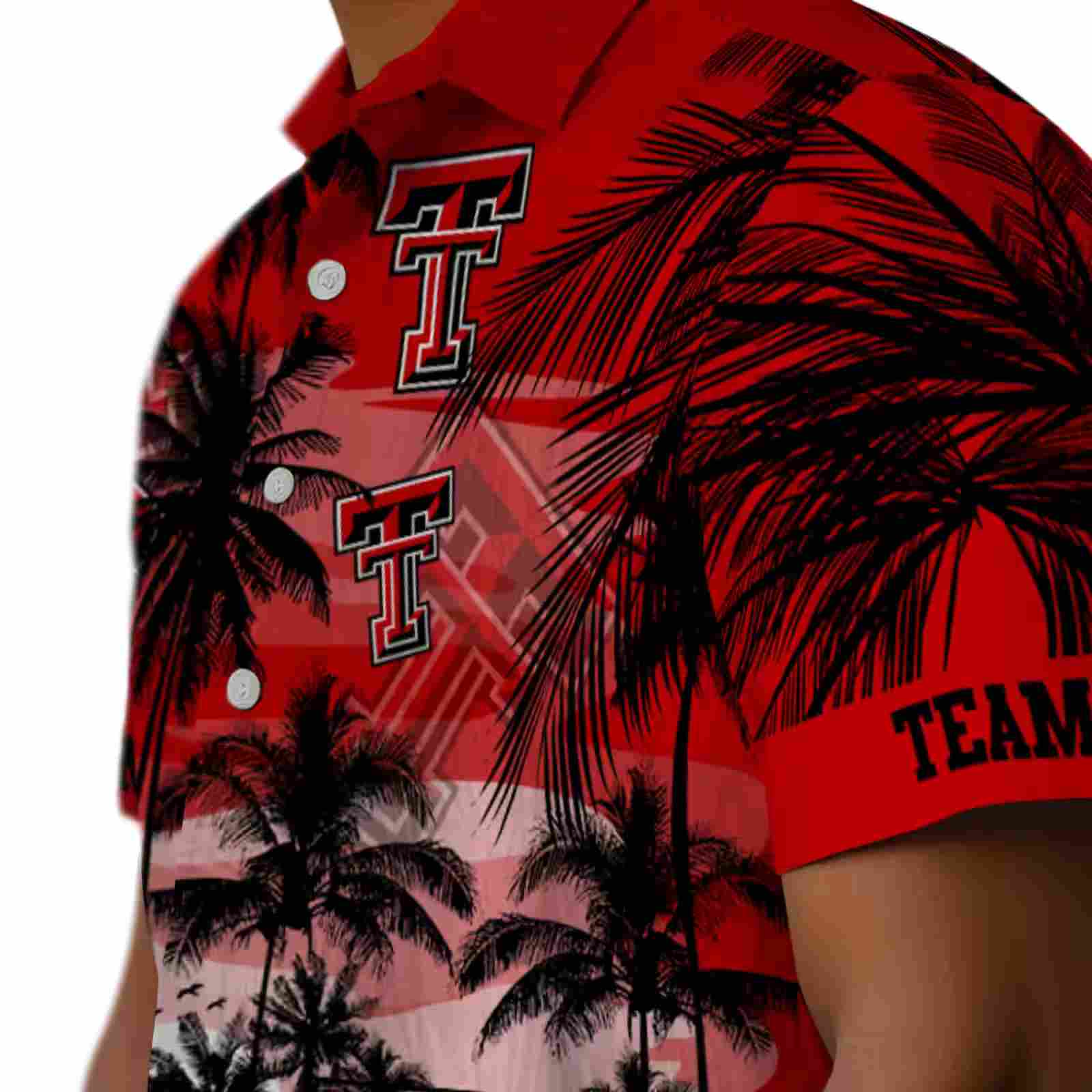 custom texas tech red raiders sunset scene red black hawaiian shirt trendy