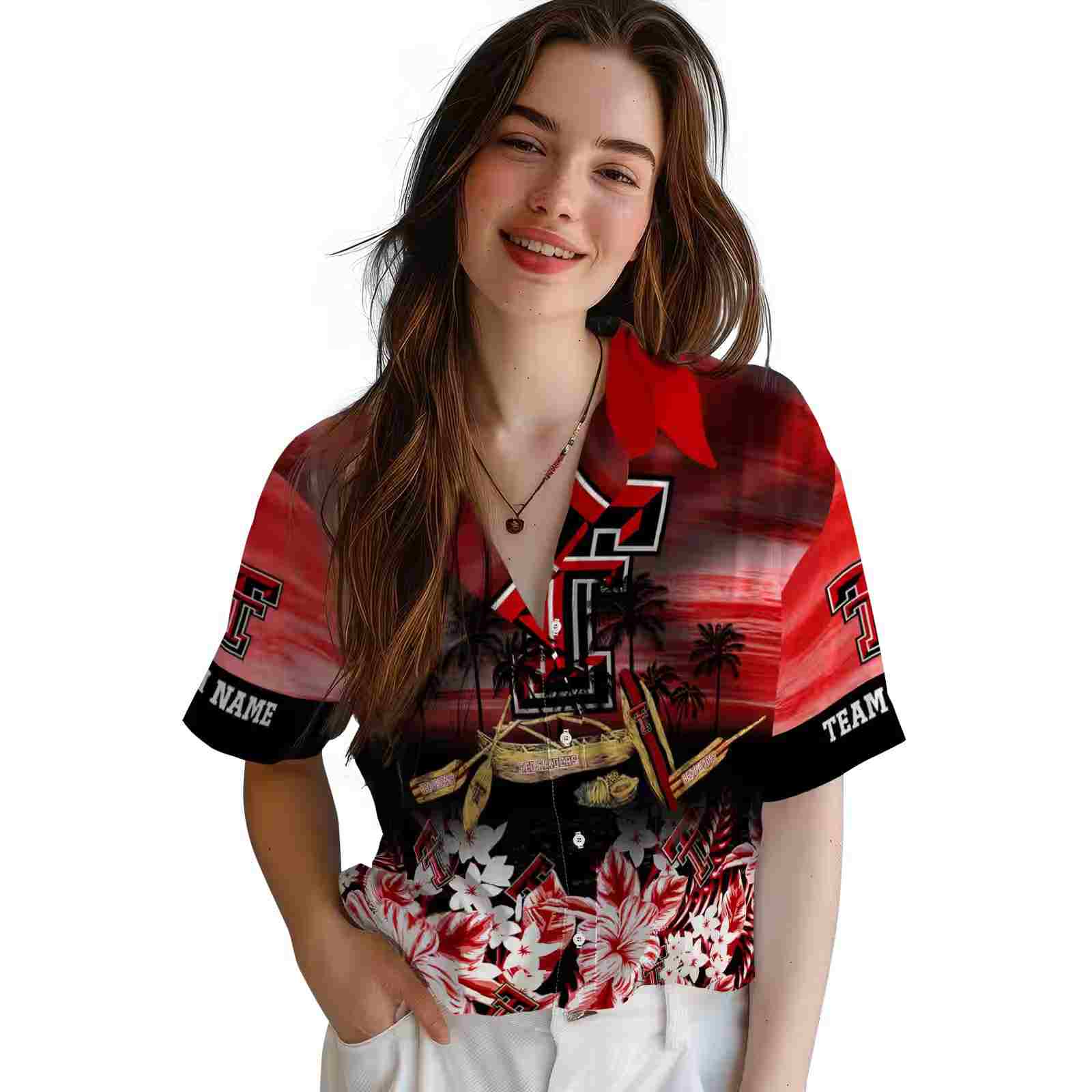 custom texas tech red raiders tropical canoe red hawaiian shirt latest model