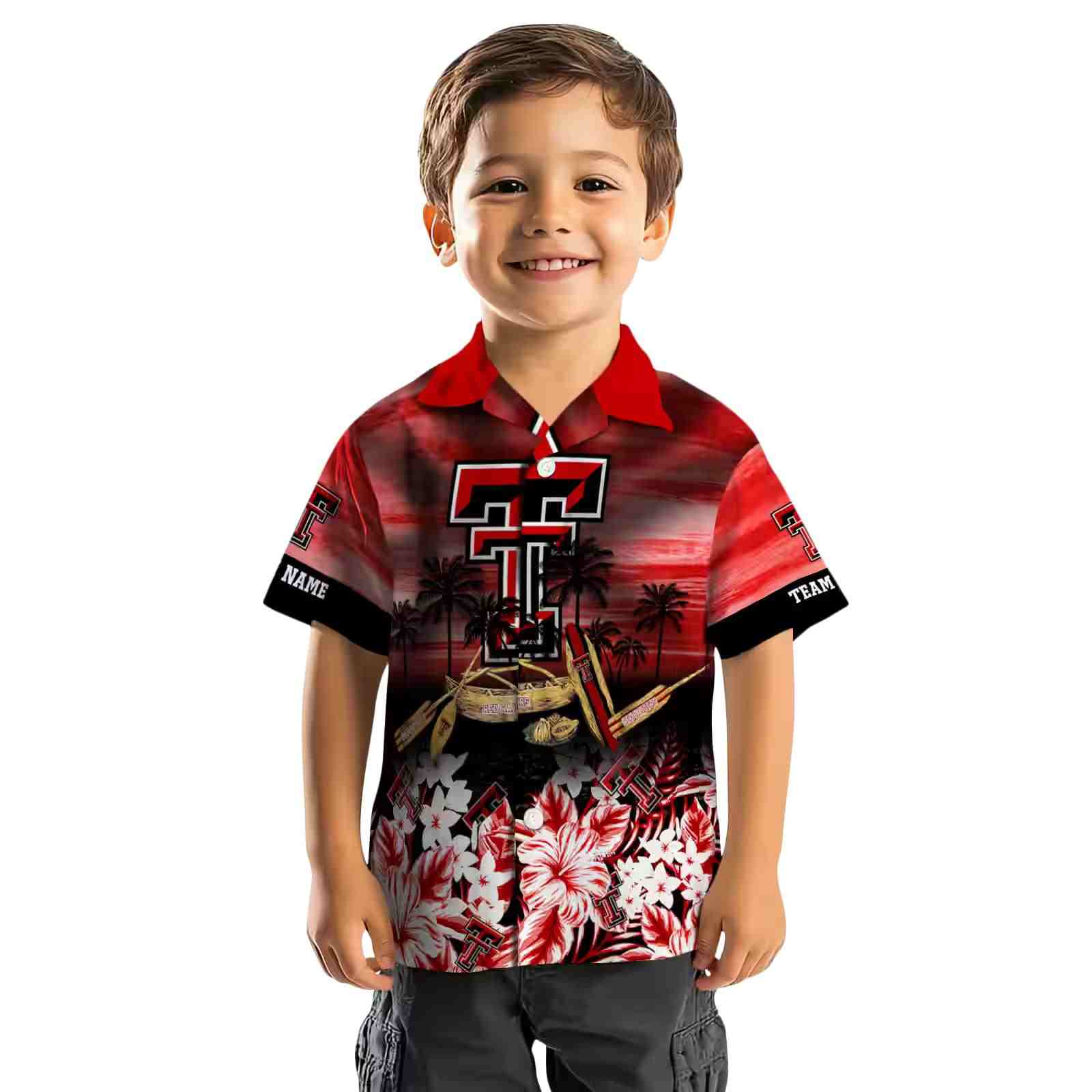 custom texas tech red raiders tropical canoe red hawaiian shirt top rated