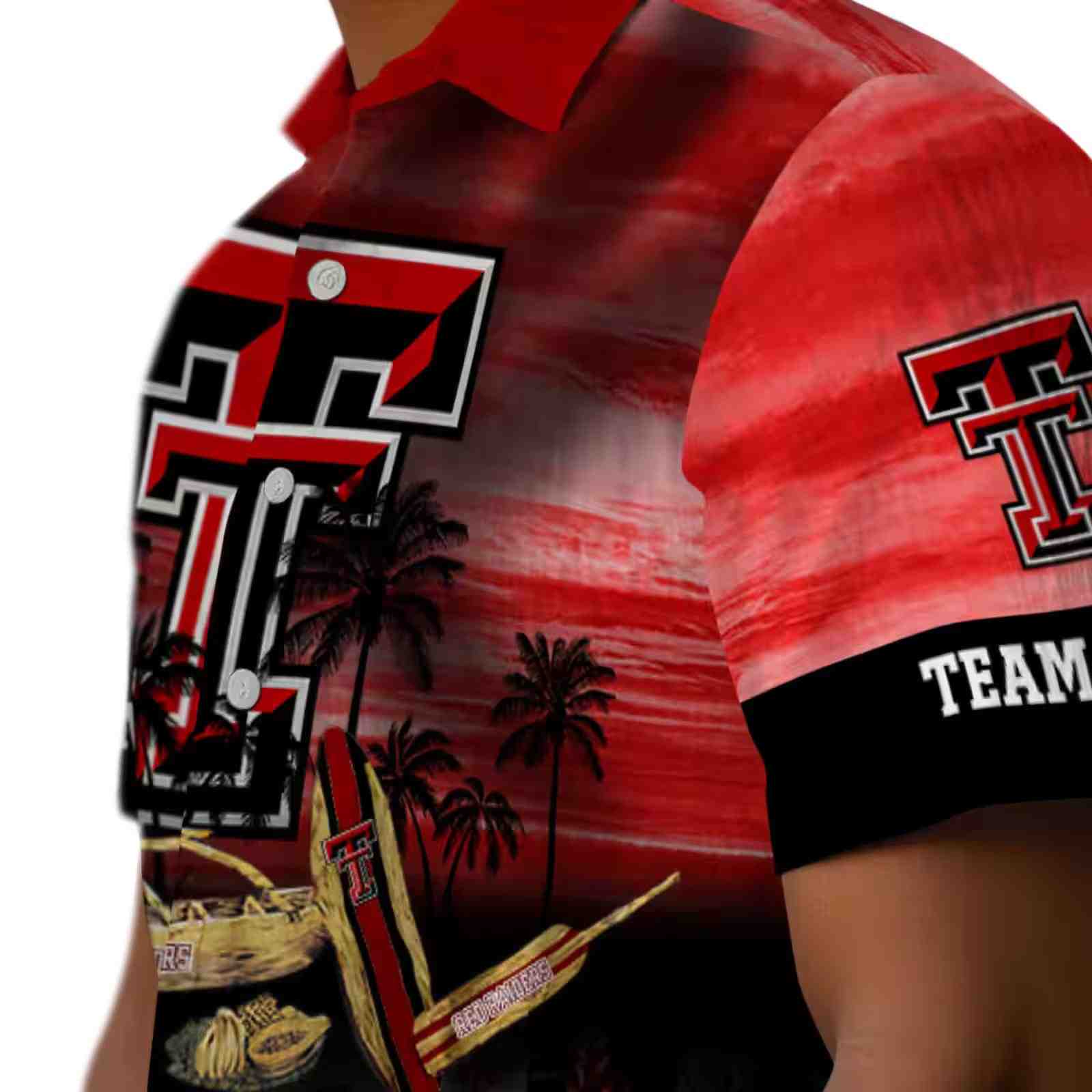 custom texas tech red raiders tropical canoe red hawaiian shirt trendy