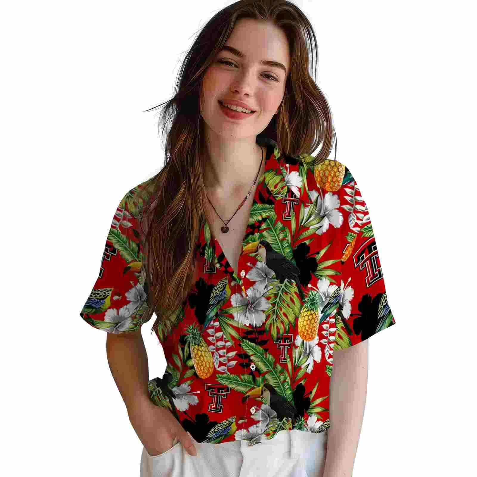 custom texas tech red raiders tropical toucan red green hawaiian shirt latest model