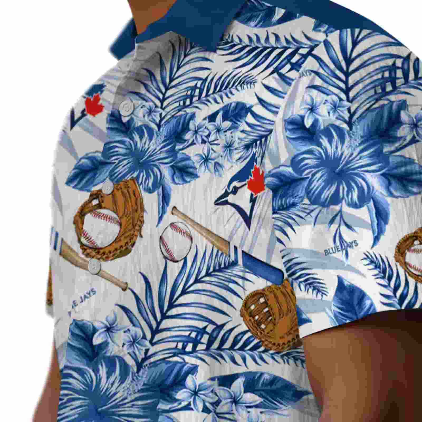 custom toronto blue jays floral baseball blue white hawaiian shirt trendy