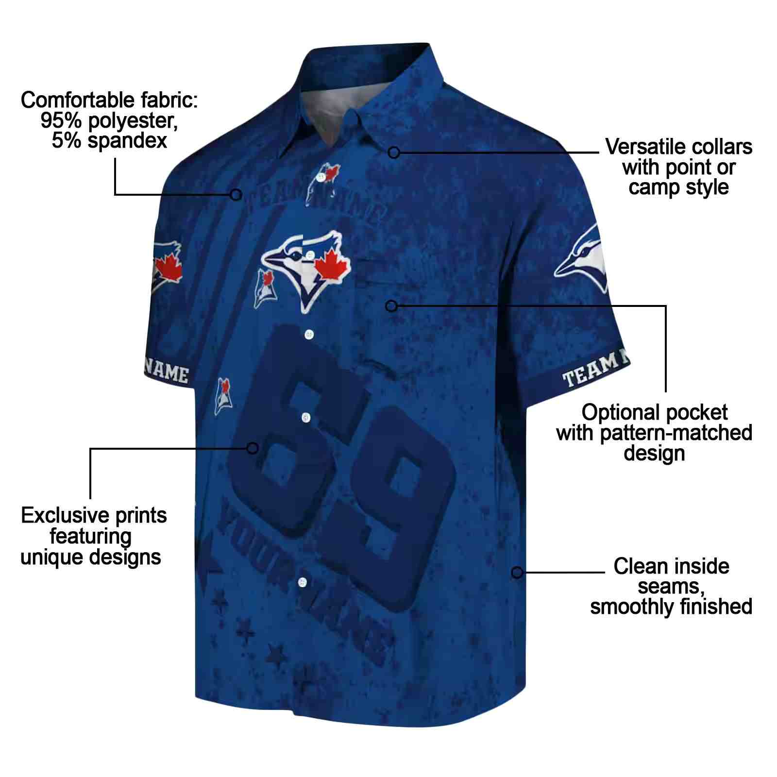 custom toronto blue jays star stripes blue hawaiian shirt new arrival