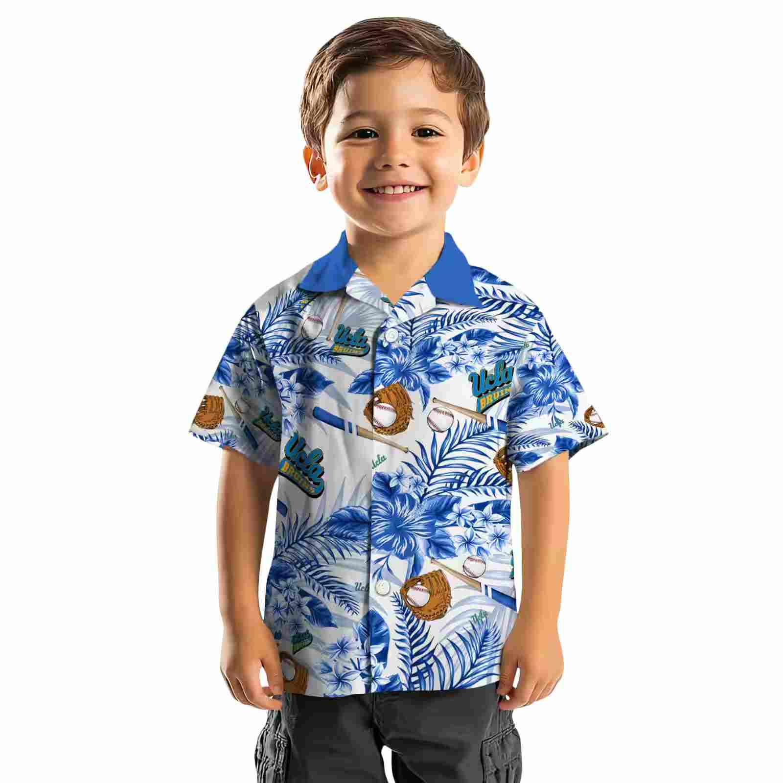 custom ucla bruins floral baseball blue white hawaiian shirt top rated