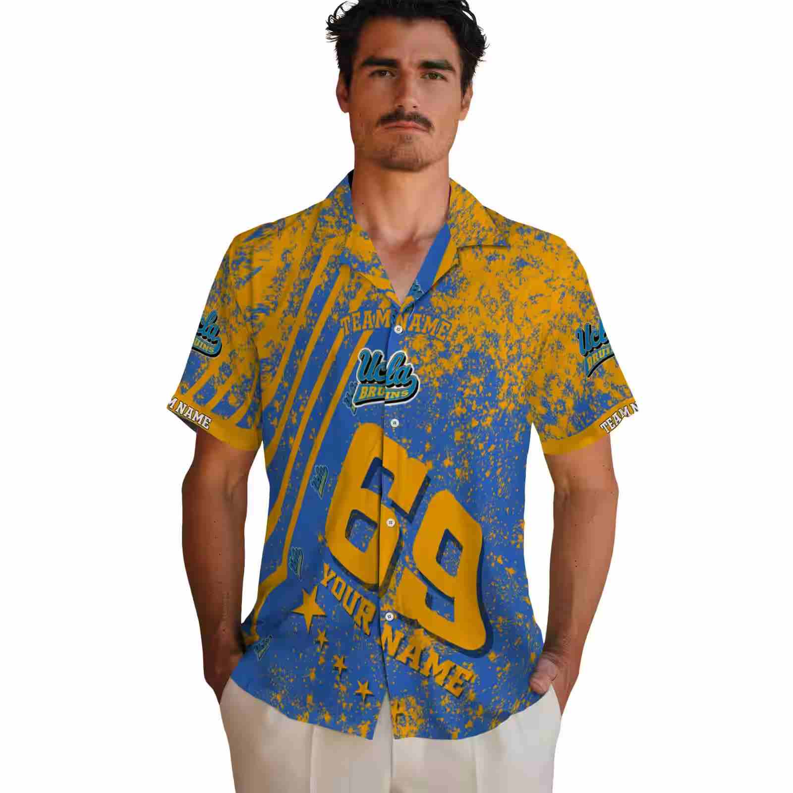 custom ucla bruins star stripes blue hawaiian shirt fashion forward