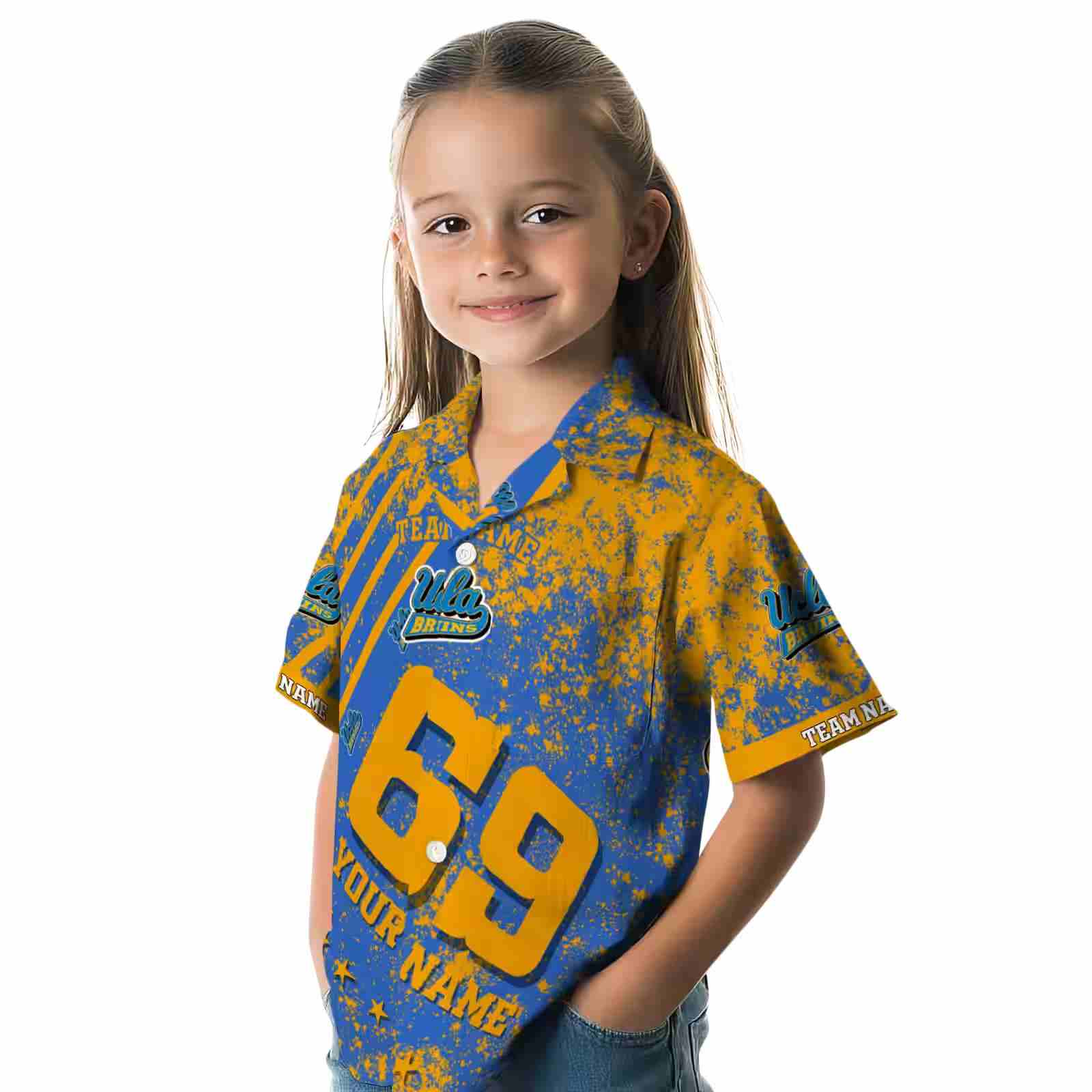 custom ucla bruins star stripes blue hawaiian shirt premium grade