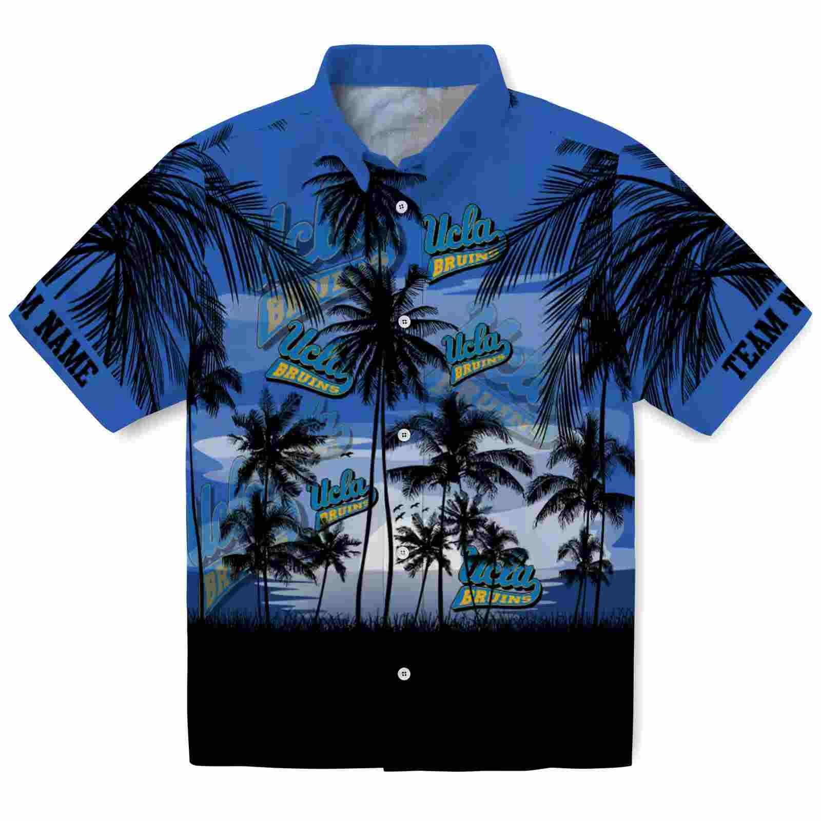 Custom UCLA Bruins Sunset Scene Blue Black Hawaiian Shirt