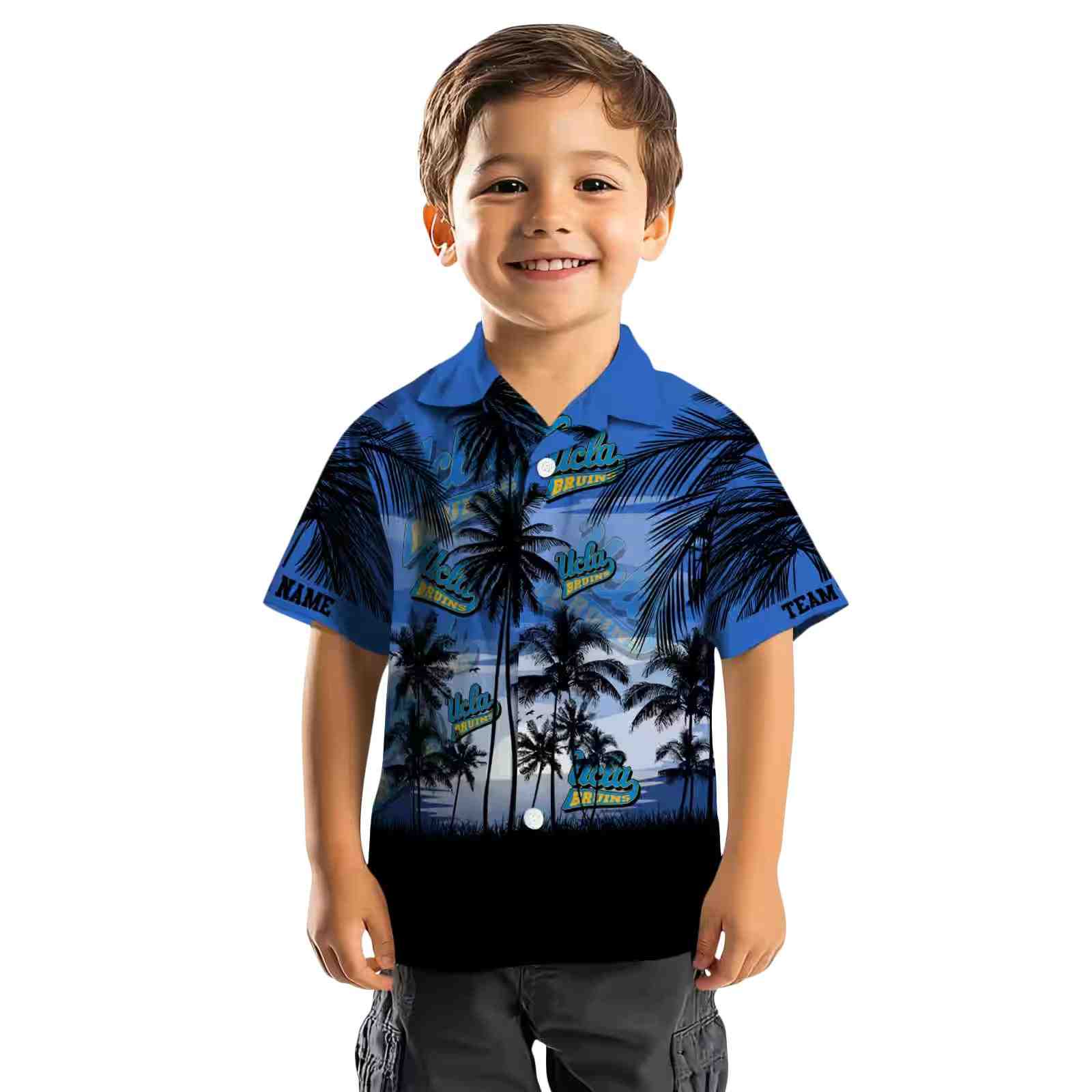 custom ucla bruins sunset scene blue black hawaiian shirt top rated